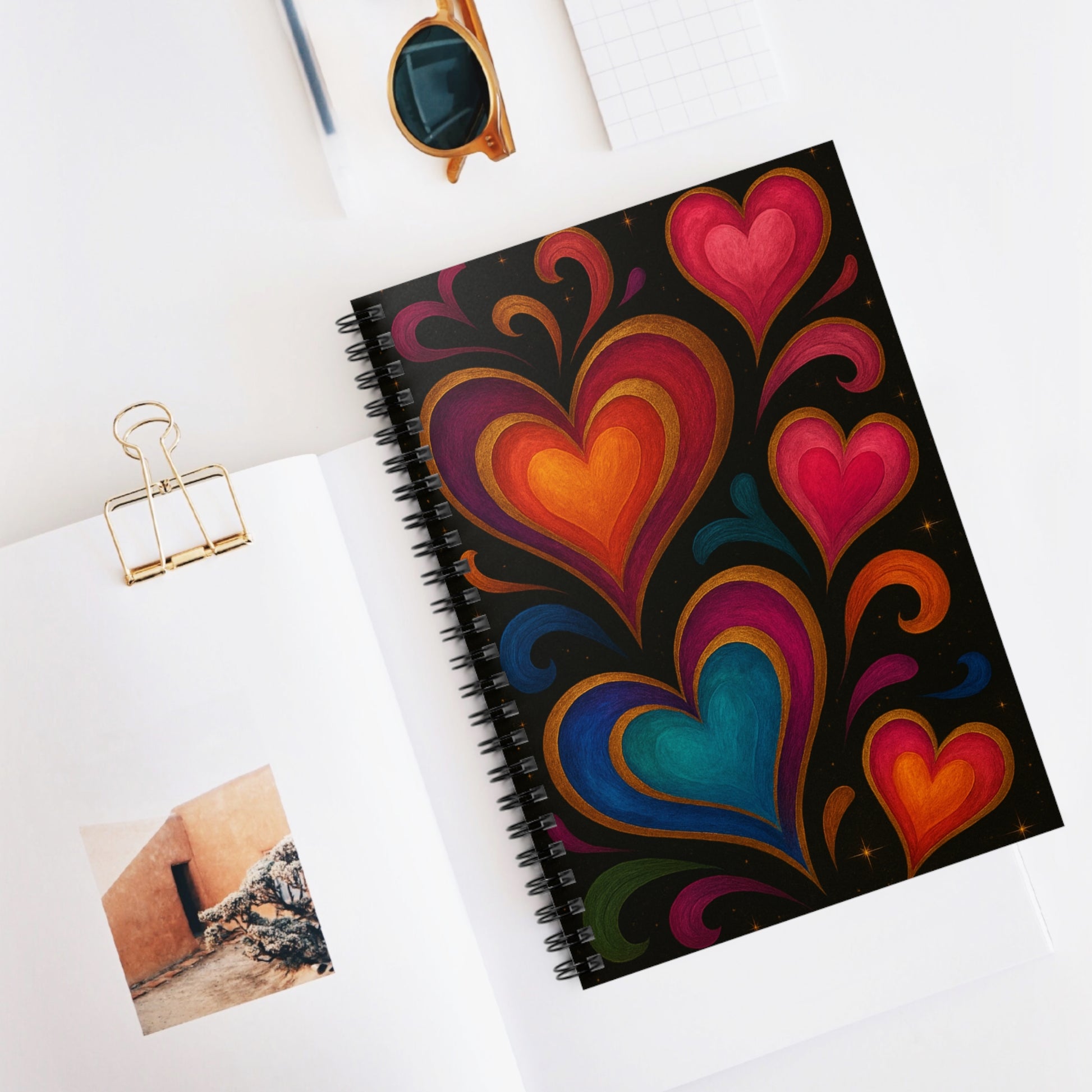 Colorful Heart Spiral Notebook - Perfect for Journal Lovers, Notes, Doodles, Gift for Valentine's Day, School, Writing