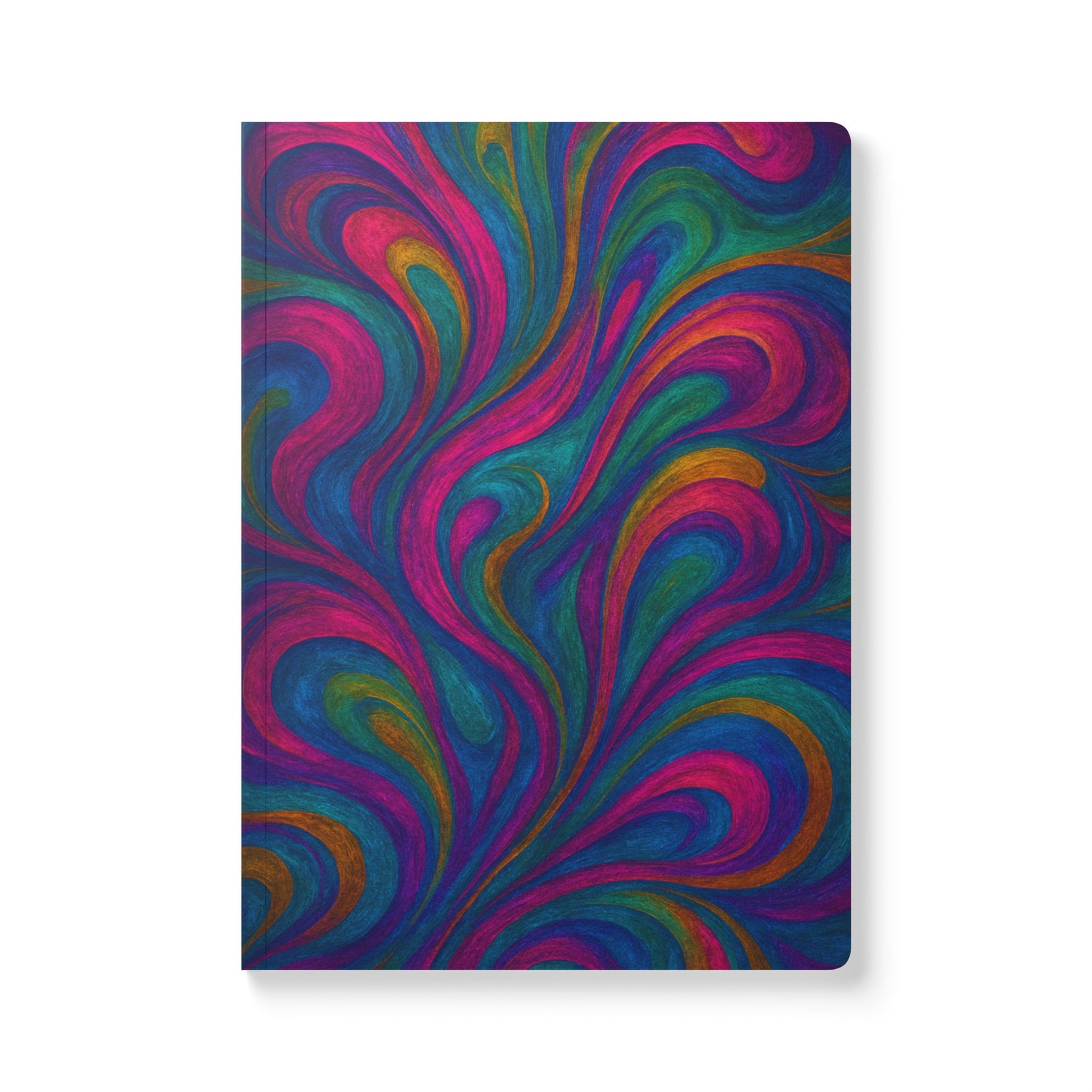 Vibrant Swirl Softcover Journal - Colorful Notebook for Artists, Creative Writing, Gift for Students, Journaling, Home Office Decor