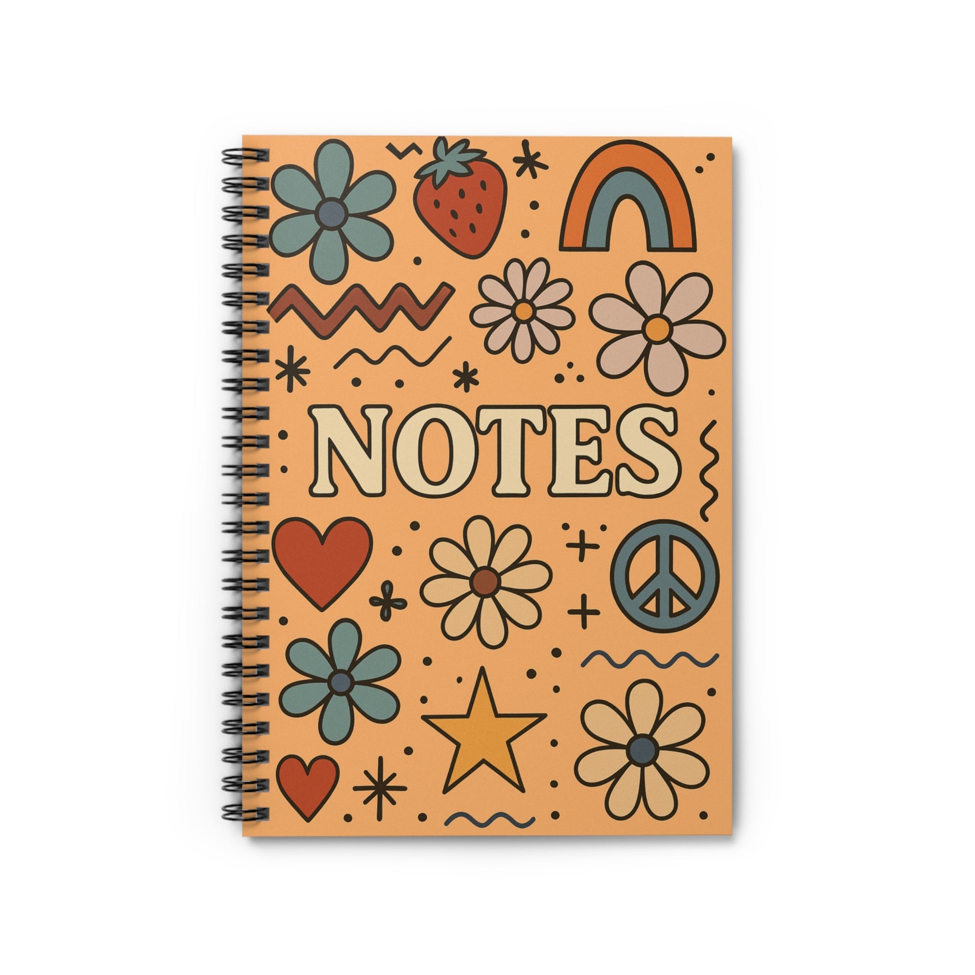Boho Styled Spiral Notebook - Colorful Notes Journal, Perfect for Students, Gift for Writers, School Supplies, Creativity Boost