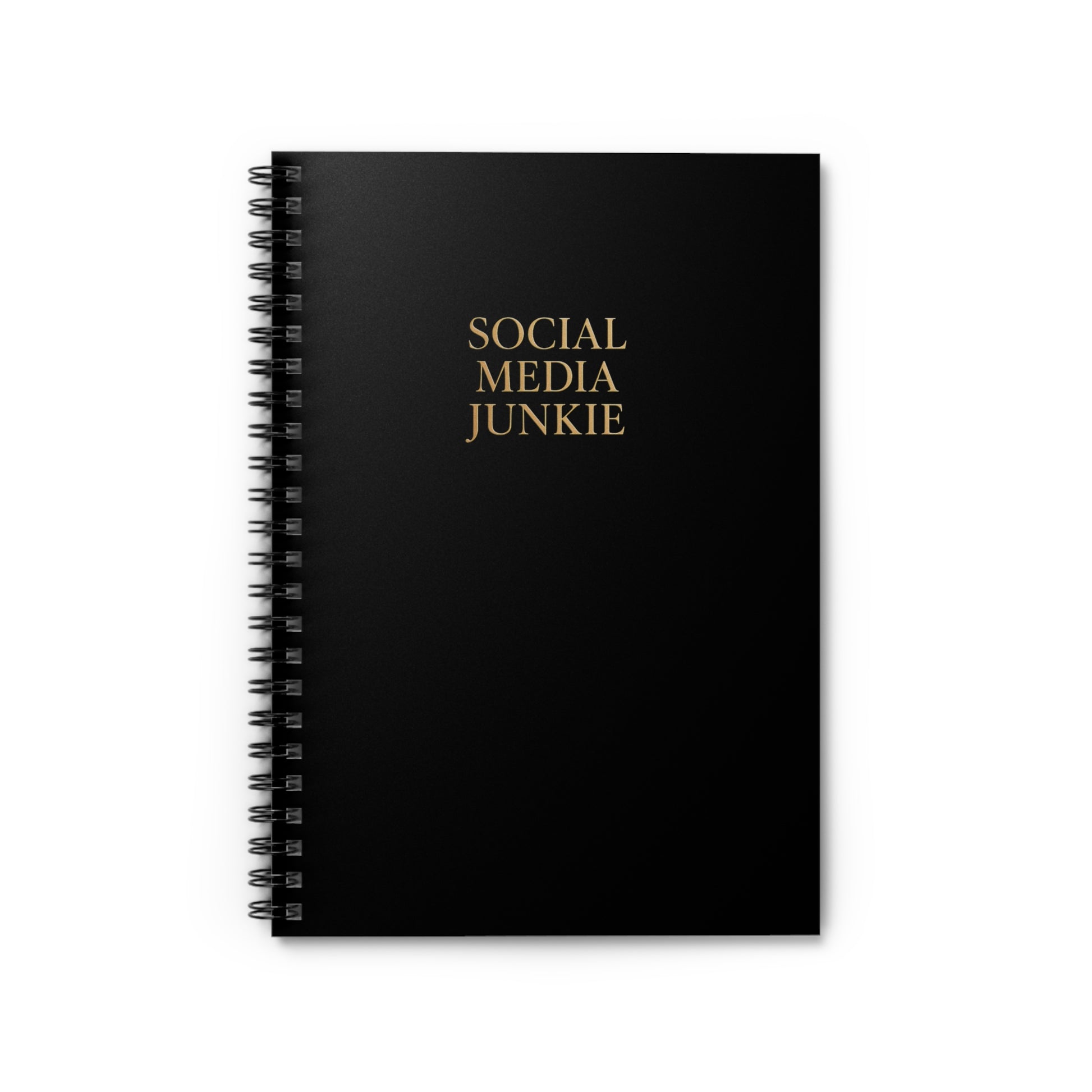 Social Media Junkie Spiral Content Notebook - Perfect for Creatives, Students, Gifts, Journals, and Organization