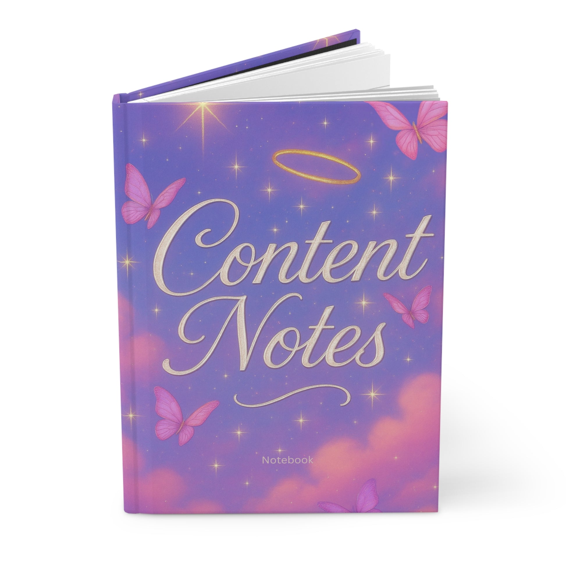 Hardcover Journal Matte Purple Angel Content Notes Notebook