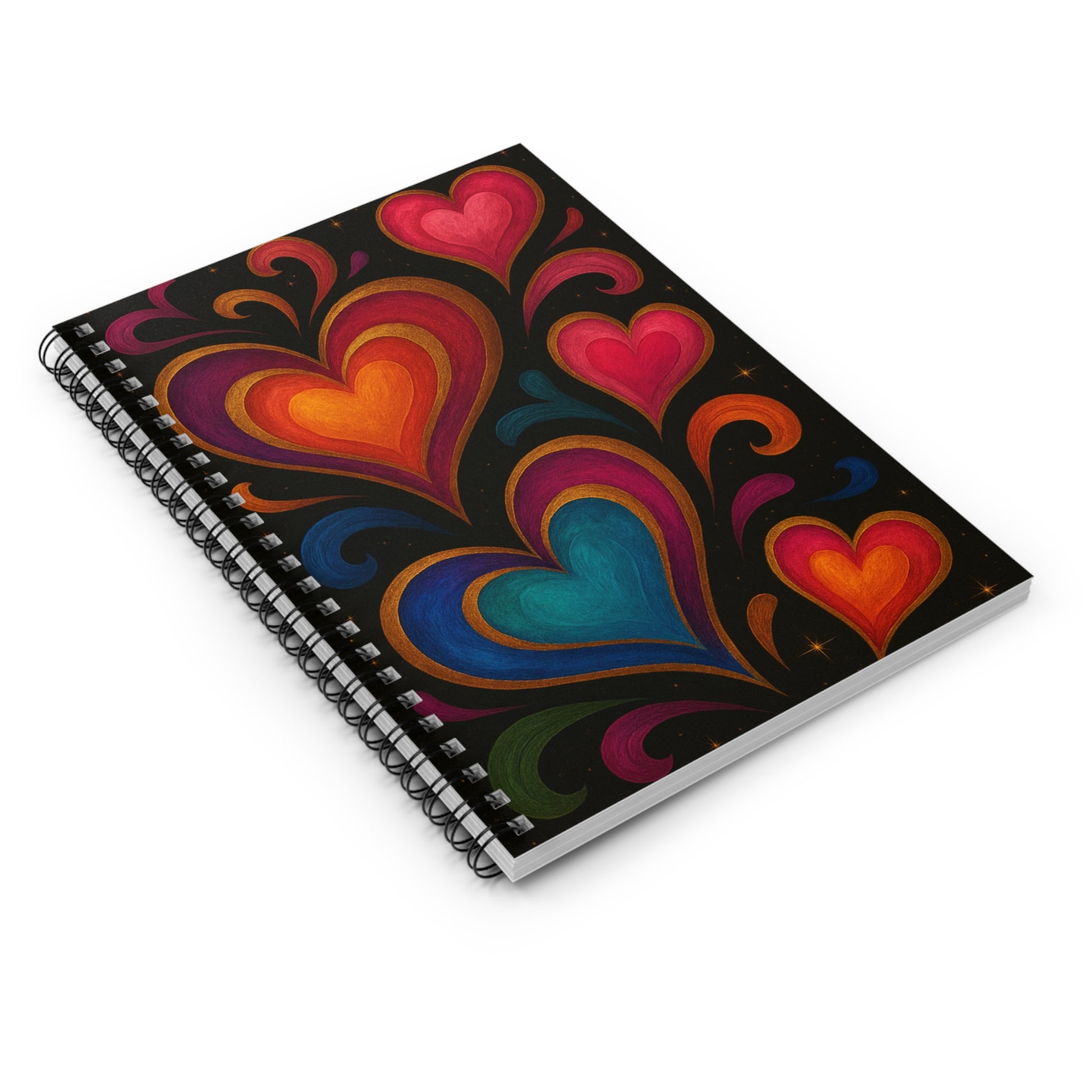 Colorful Heart Spiral Notebook - Perfect for Journal Lovers, Notes, Doodles, Gift for Valentine's Day, School, Writing