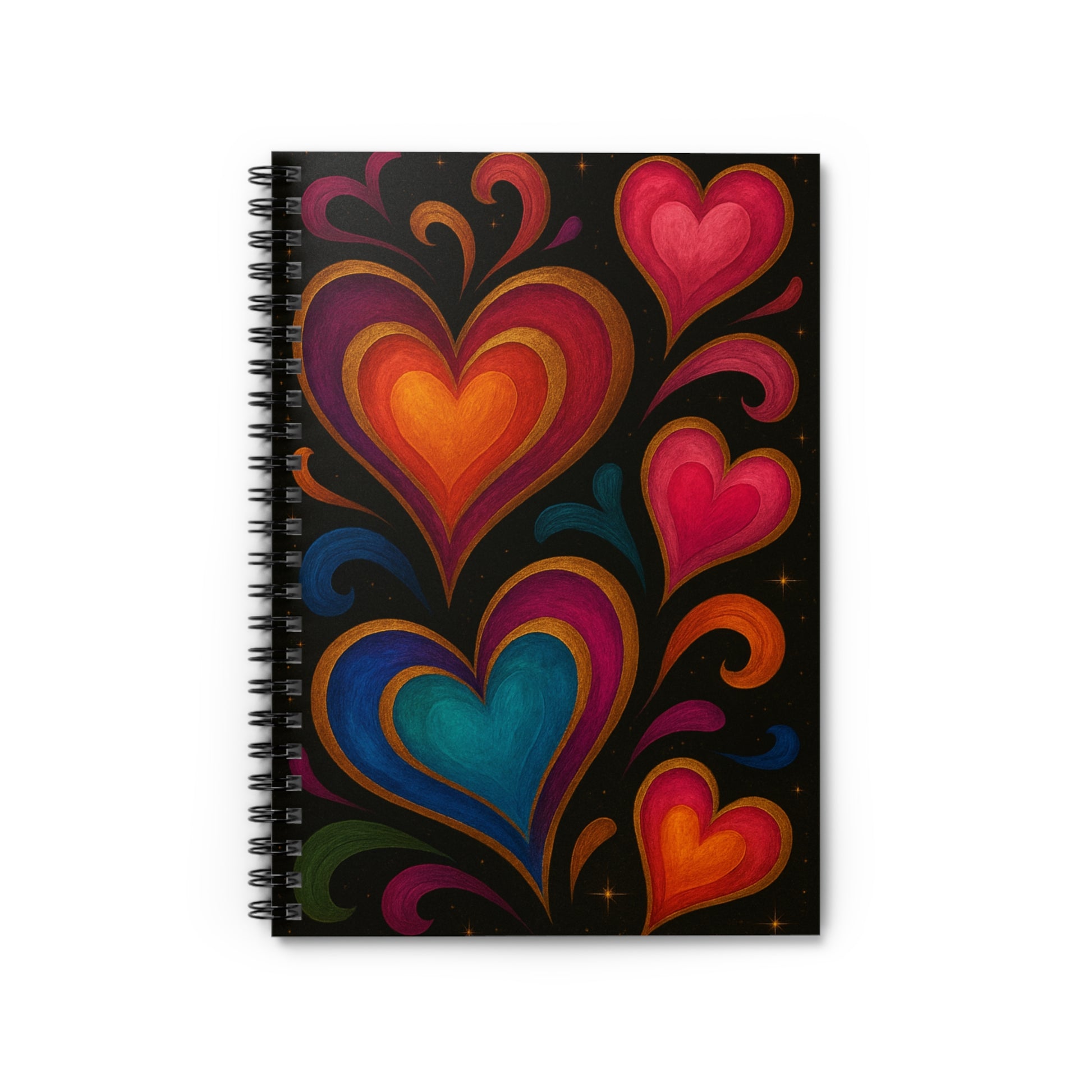 Colorful Heart Spiral Notebook - Perfect for Journal Lovers, Notes, Doodles, Gift for Valentine's Day, School, Writing
