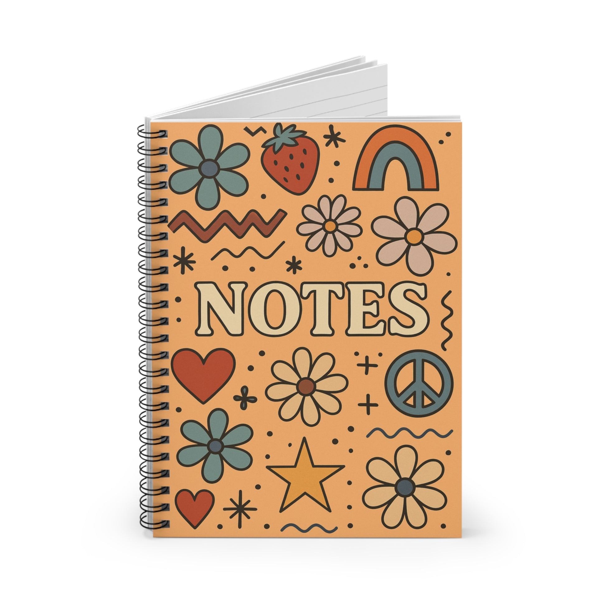 Boho Styled Spiral Notebook - Colorful Notes Journal, Perfect for Students, Gift for Writers, School Supplies, Creativity Boost