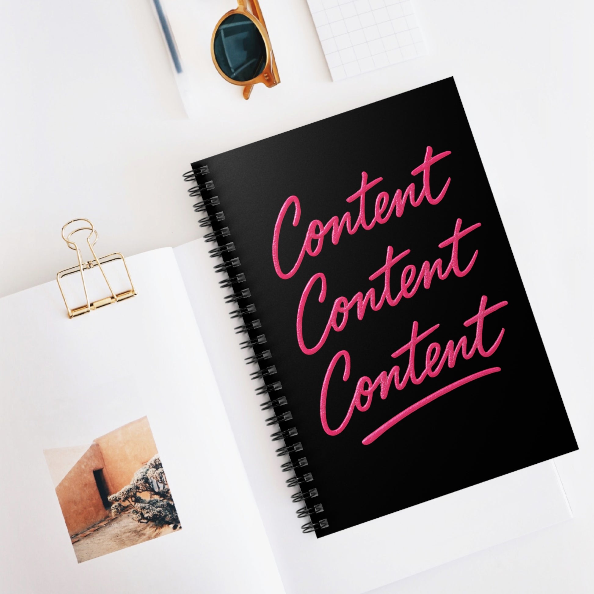 Content Creation Spiral Notebook - Trendy Writing Pad, Journal for Creatives, Gift for Writers & Students, Daily Planner, School Supplies