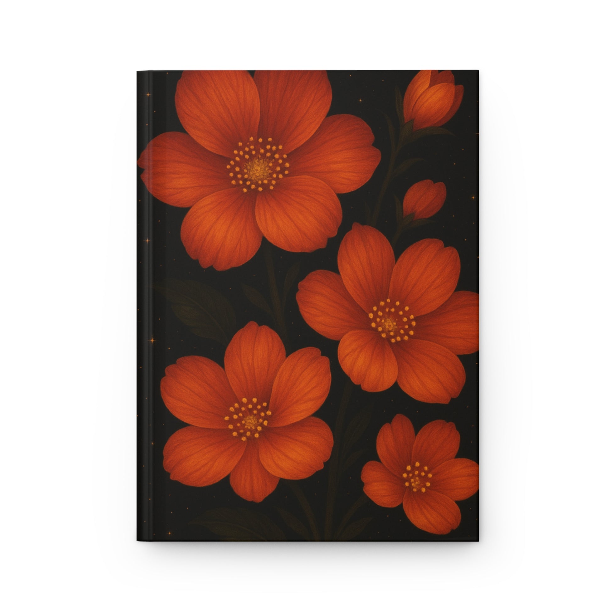 Orange Floral Hardcover Journal - Elegant Notebook for Journaling, Writing, Sketching, Gifts for Women, Orange Flower Design