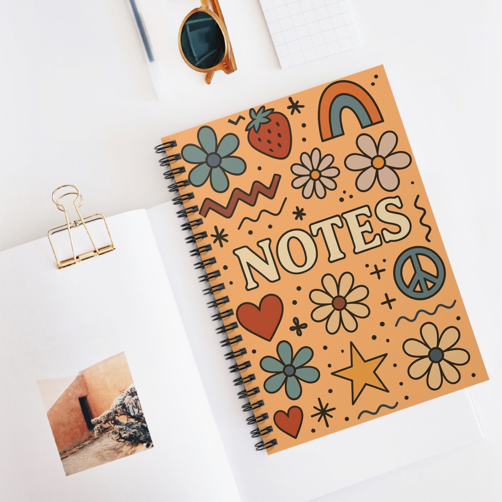 Boho Styled Spiral Notebook - Colorful Notes Journal, Perfect for Students, Gift for Writers, School Supplies, Creativity Boost