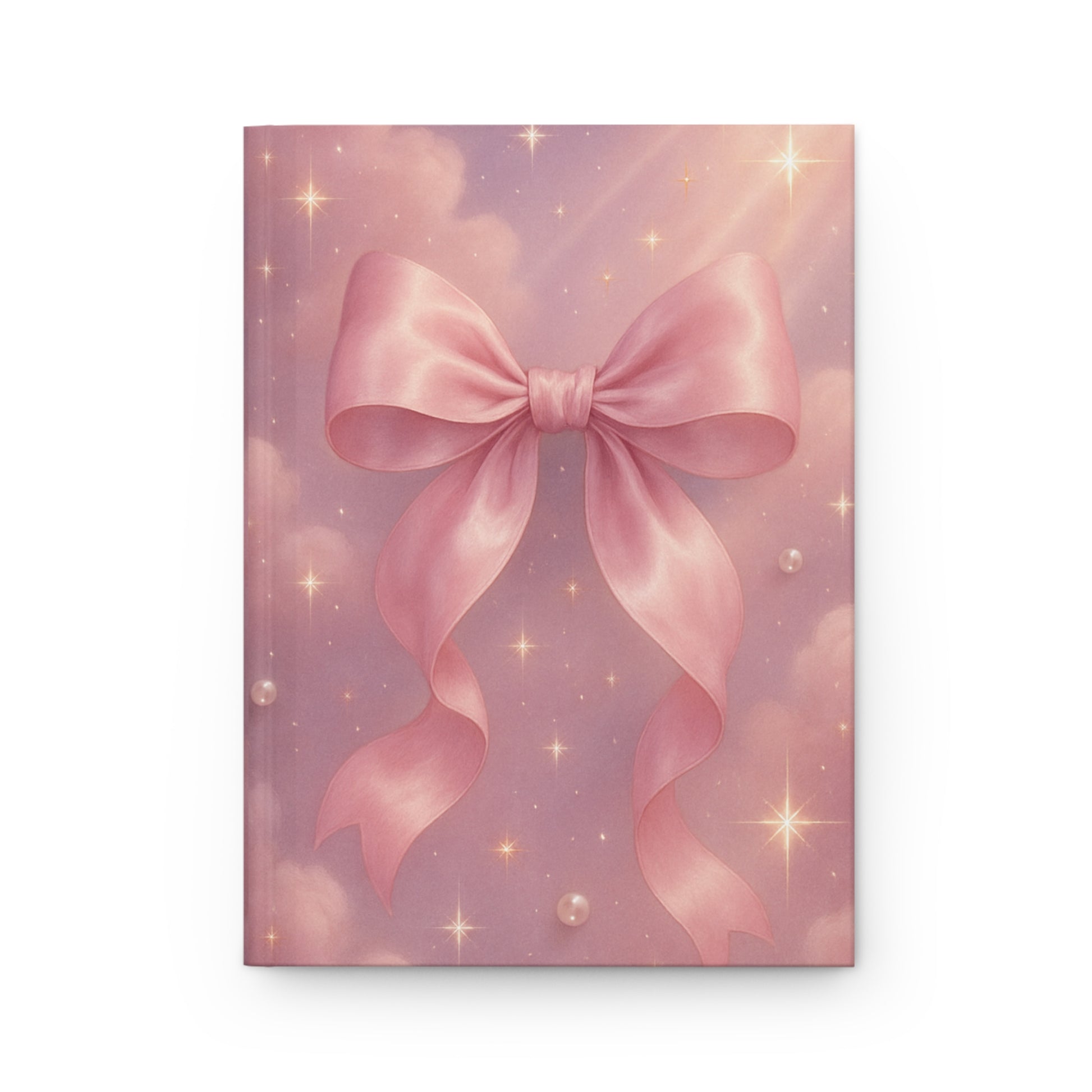 Pink Ribbon Hardcover Journal, Cute Notebook for Girls, Gift for Writers, Dreamy Stationery, Perfect for Journaling & School