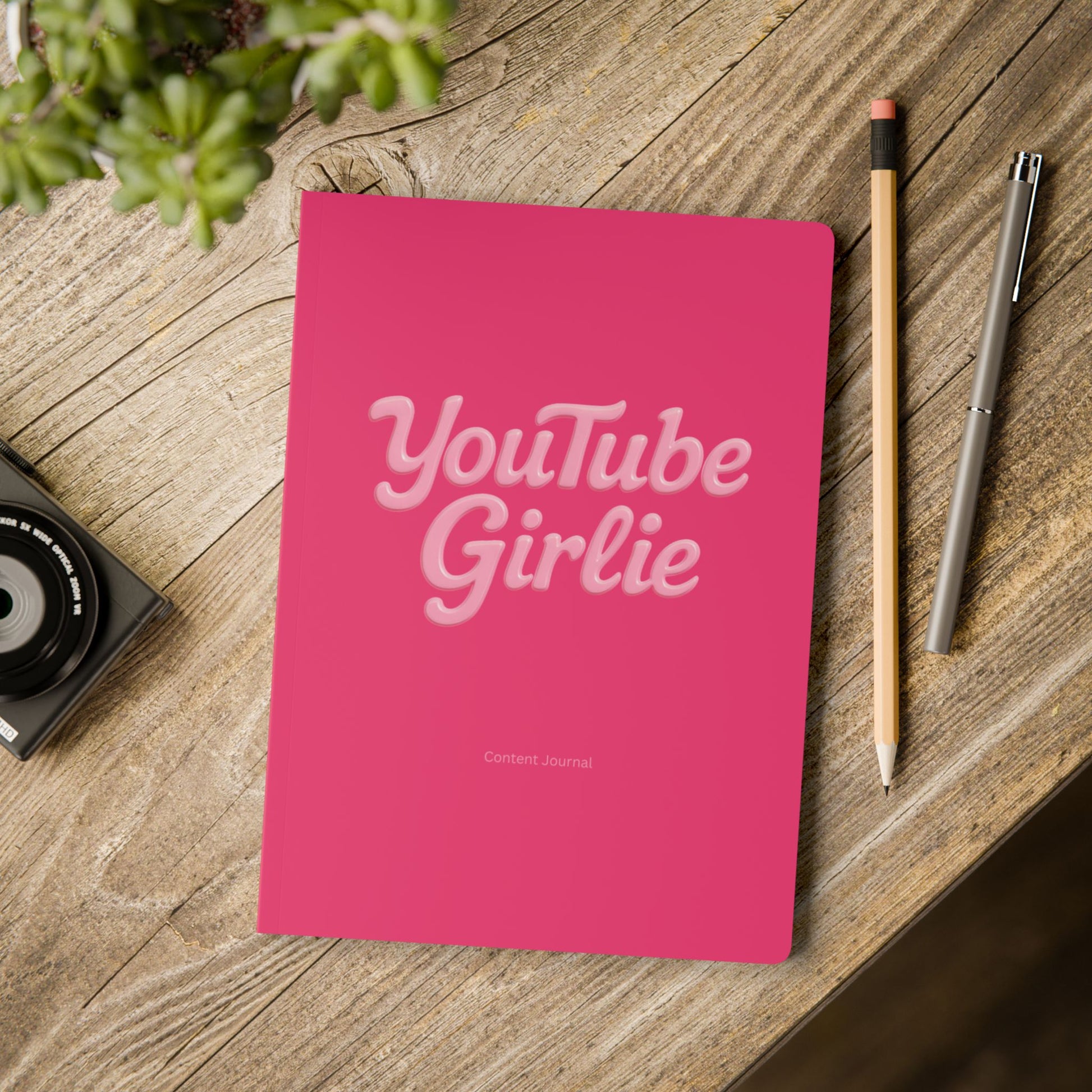 Hot Pink YouTube Girlie Content Journal