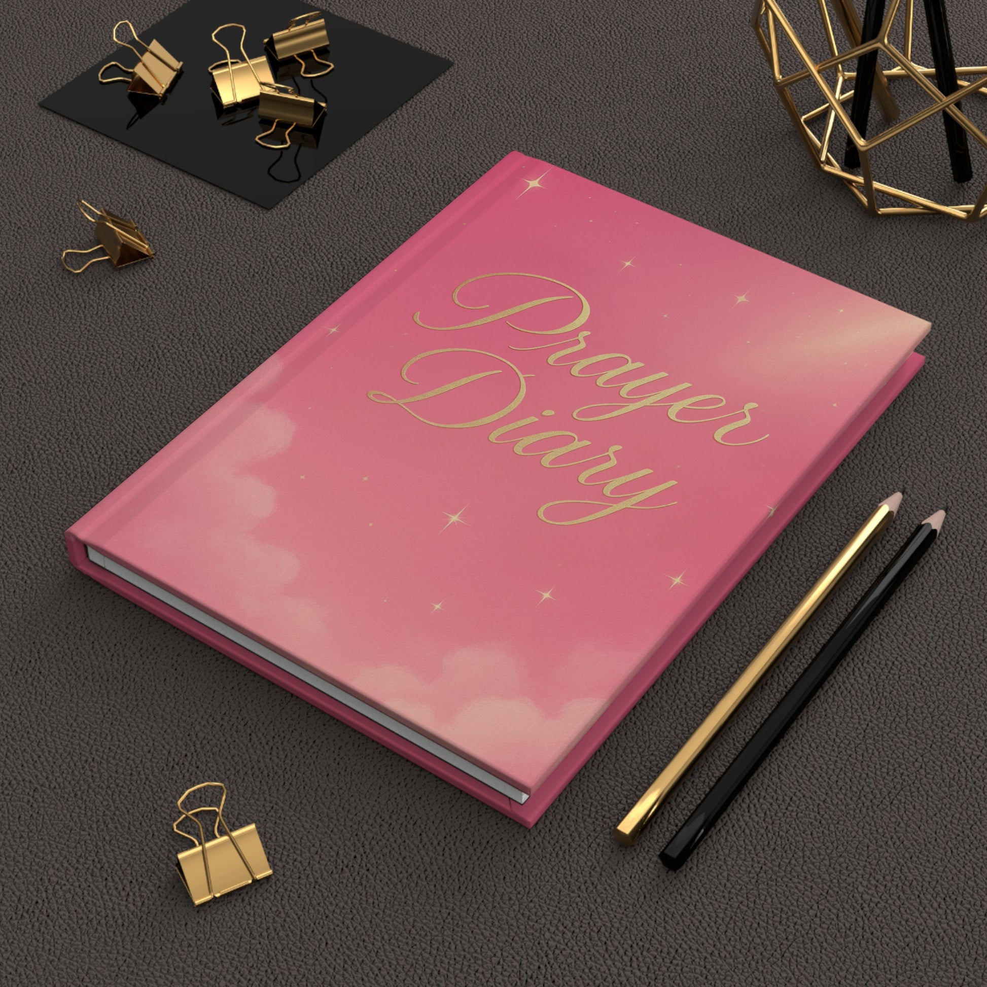 Hardcover Journal Matte pink and gold Prayer Diary