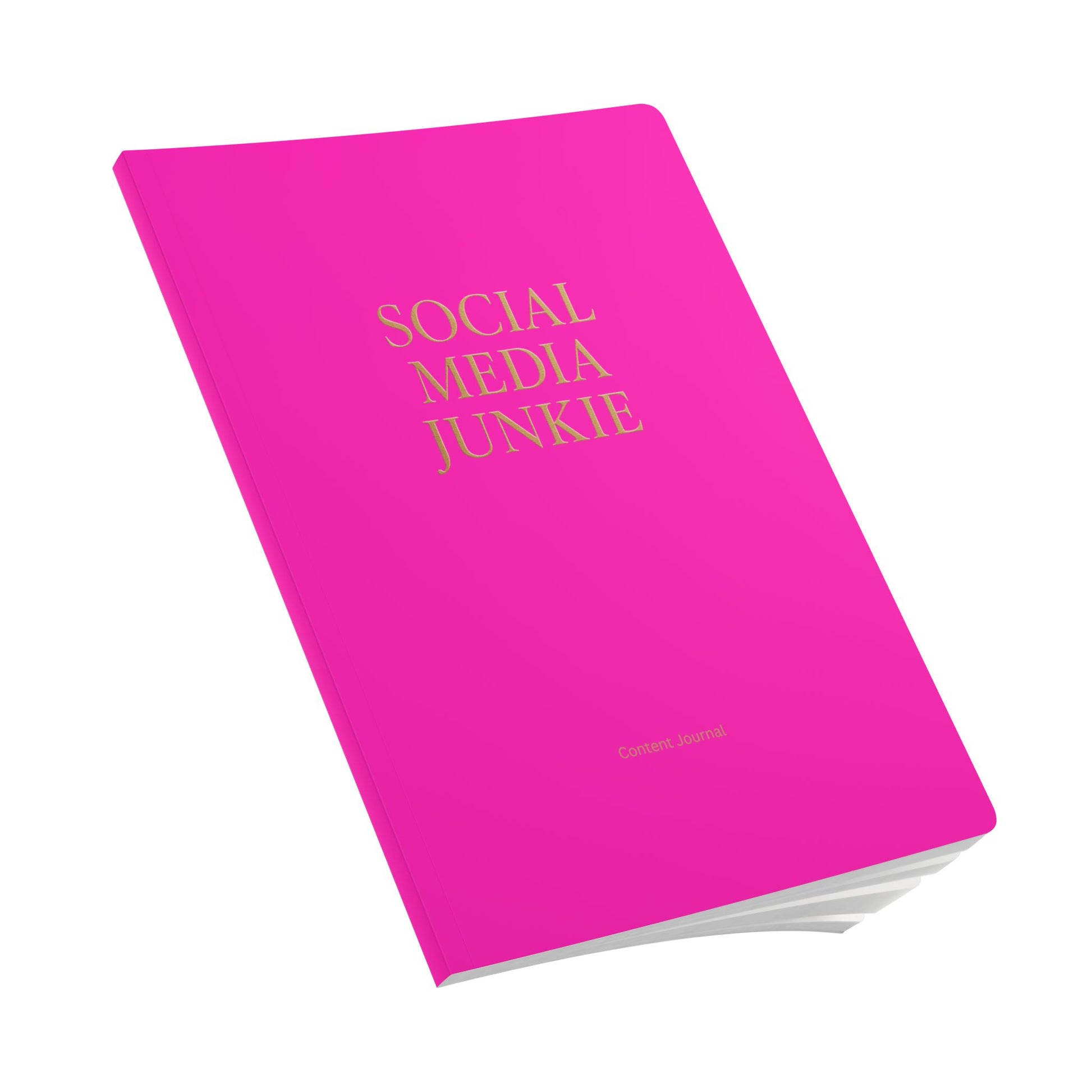 Softcover Journal Hot Pink Social Media Junkie Content Journal