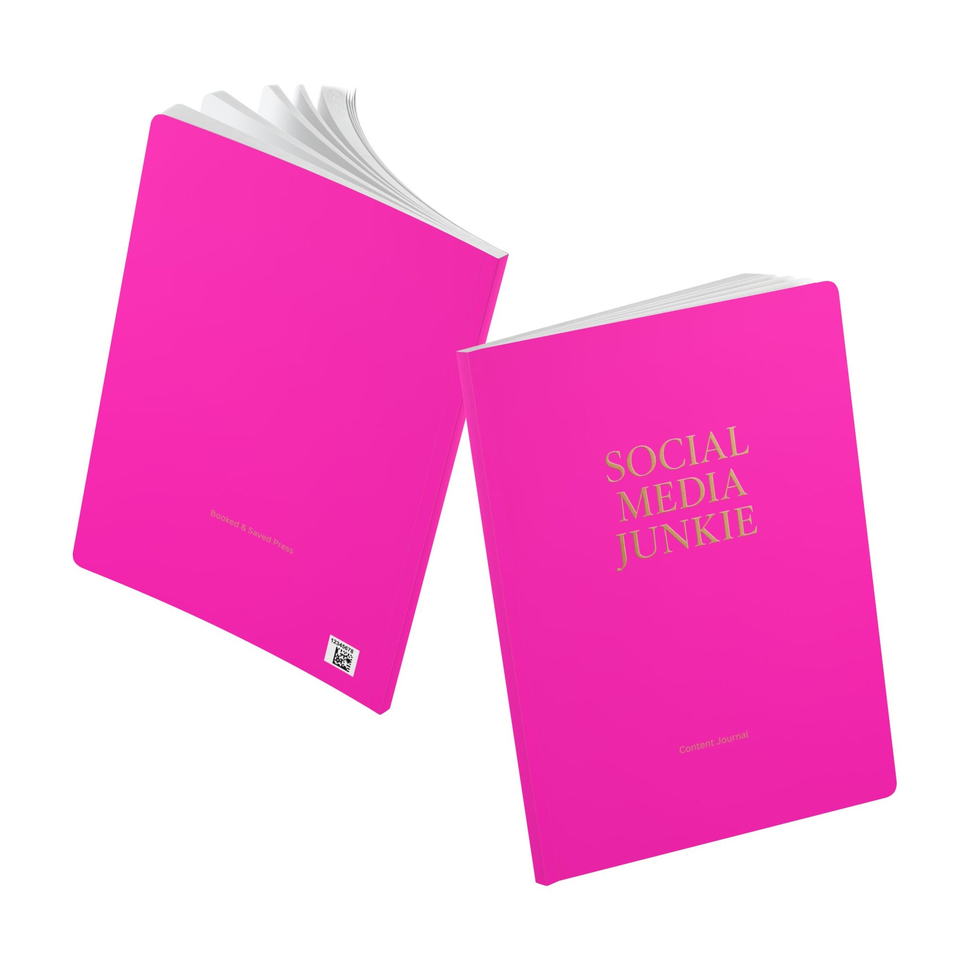 Softcover Journal Hot Pink Social Media Junkie Content Journal