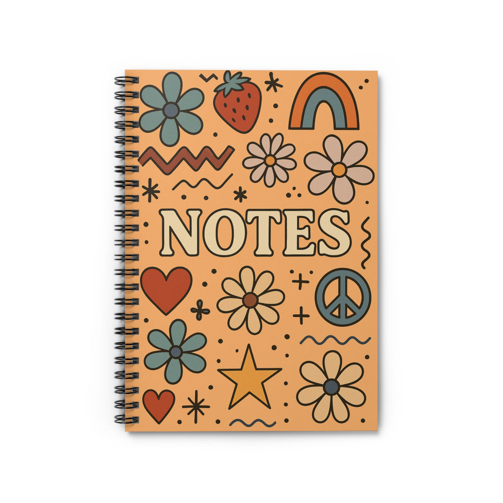 Boho Styled Spiral Notebook - Colorful Notes Journal, Perfect for Students, Gift for Writers, School Supplies, Creativity Boost