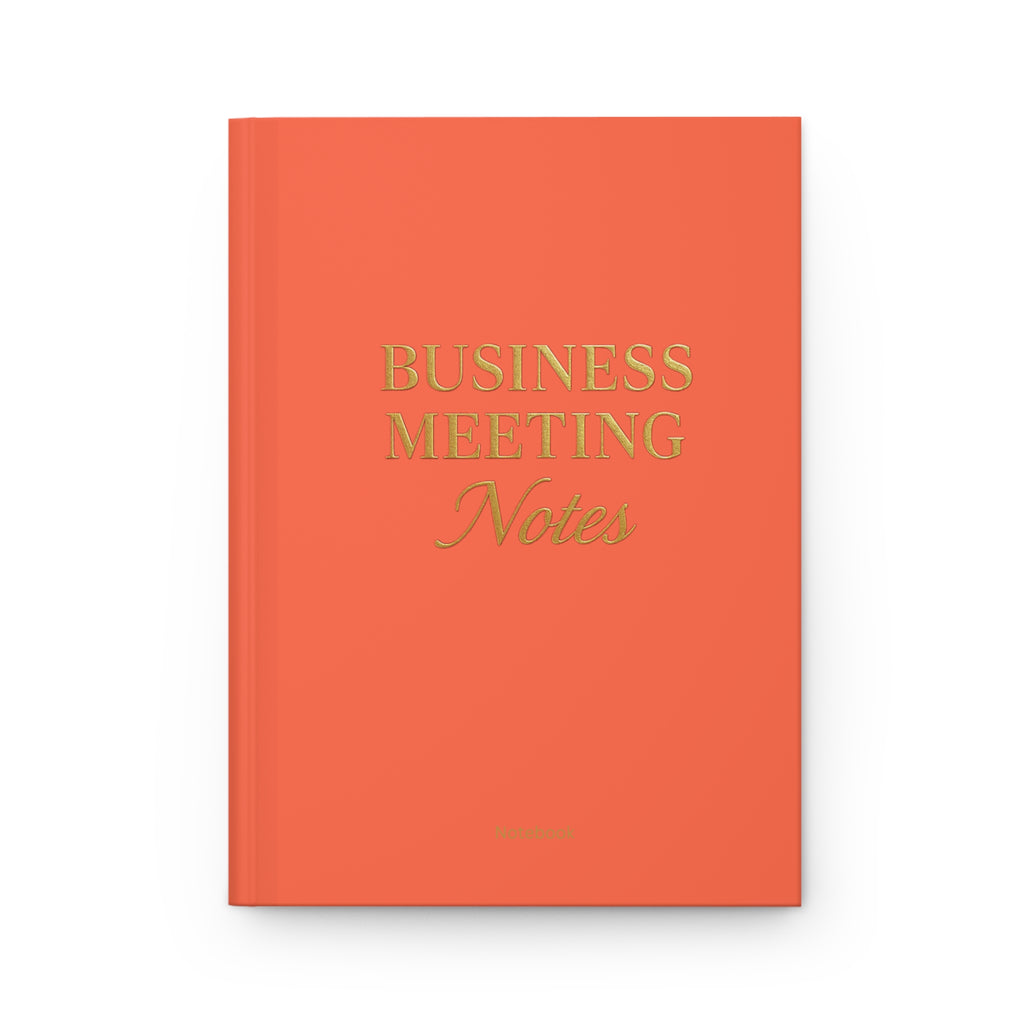 Hardcover Journal Matte Business Meeting Notebook Orange