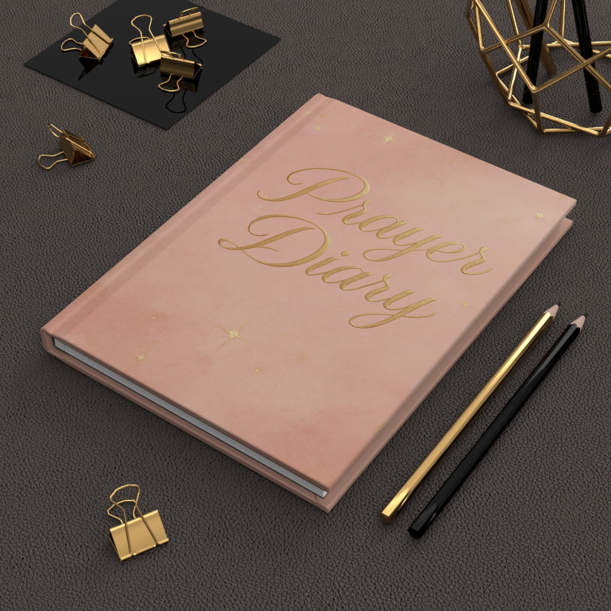 Hardcover Journal Matte Peach and Gold Prayer Diary