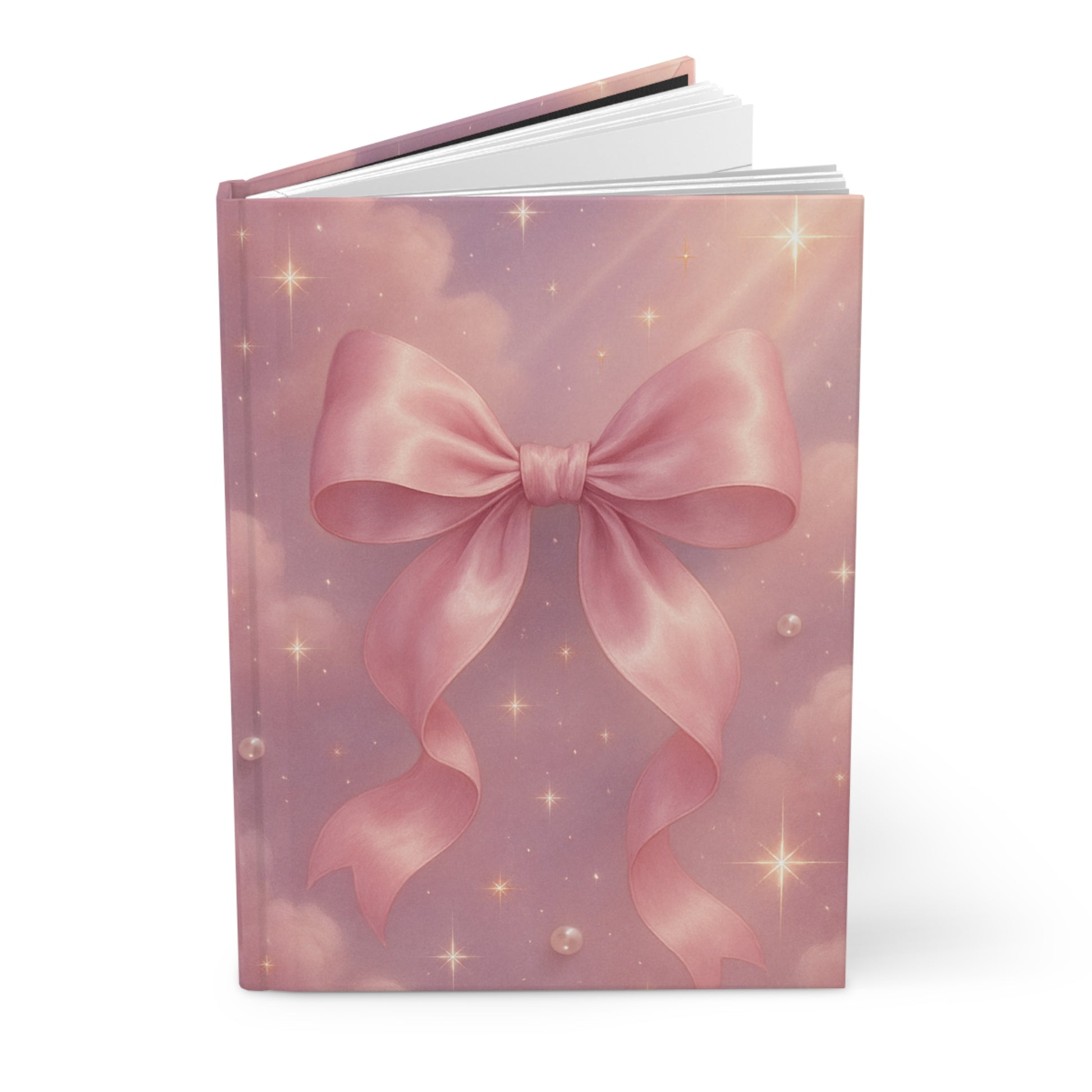 Pink Ribbon Hardcover Journal, Cute Notebook for Girls, Gift for Writers, Dreamy Stationery, Perfect for Journaling & School