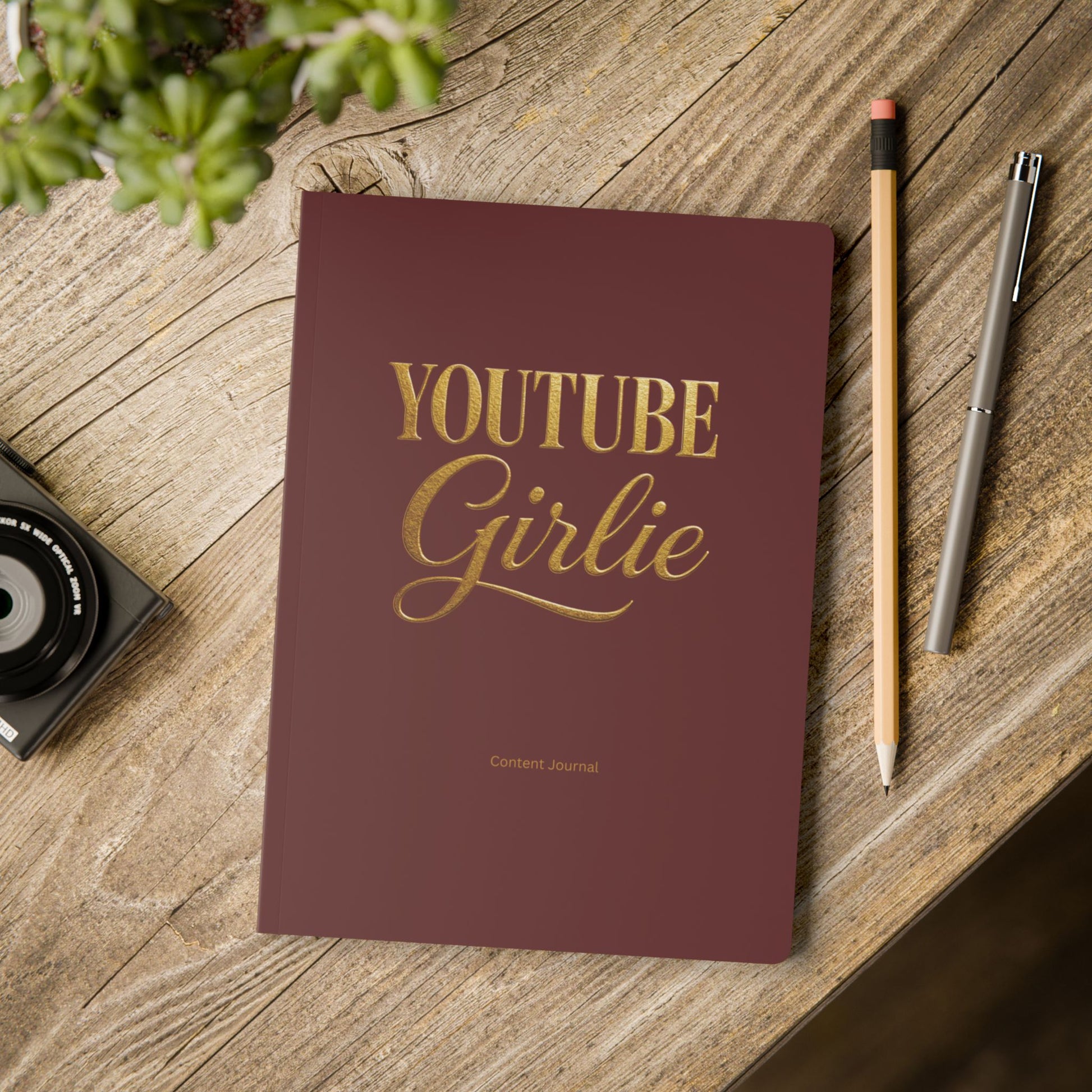 Maroon YouTube Girlie Content Journal