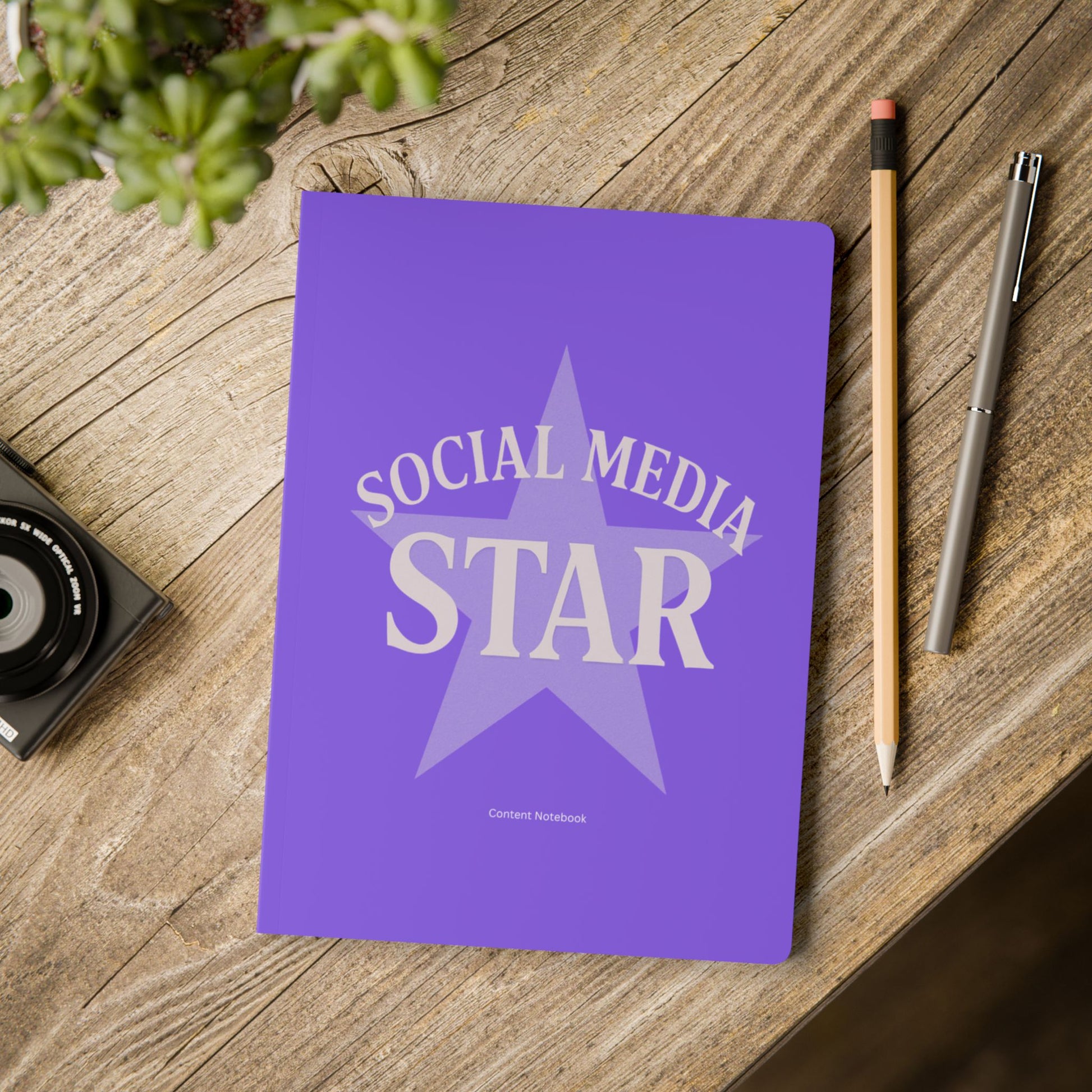Softcover Journal Purple Social Media Star Content Journal