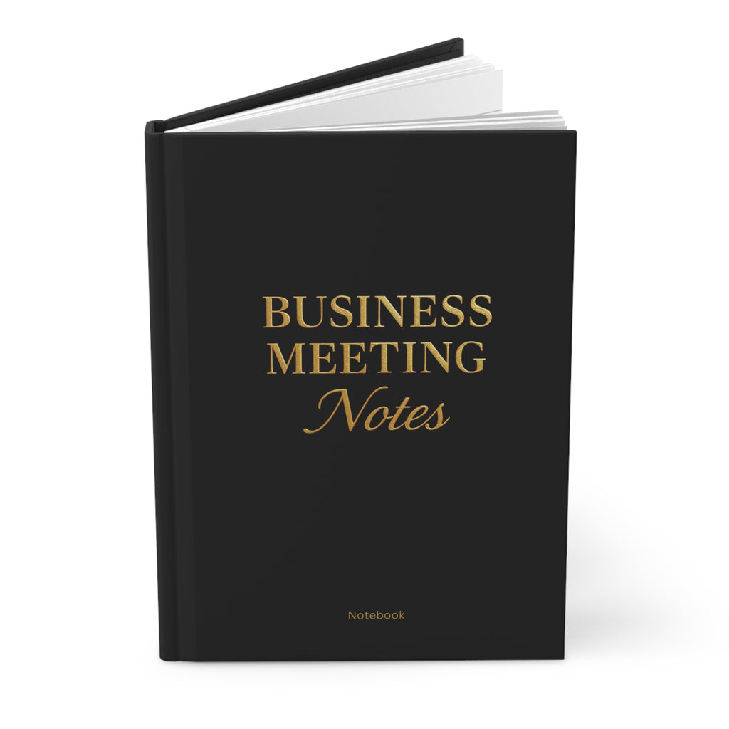 Hardcover Journal Matte Business Meeting Notebook Black