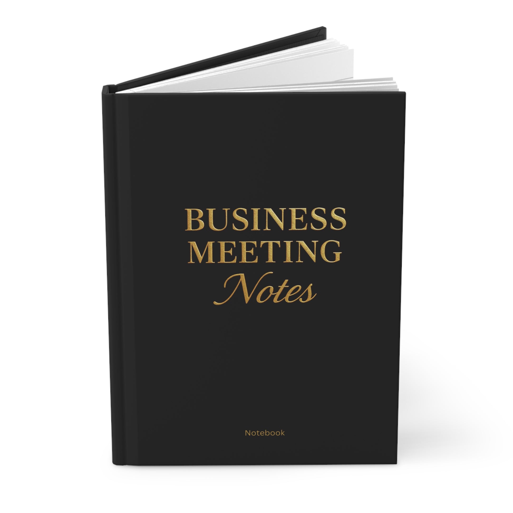 Hardcover Journal Matte Business Meeting Notebook Black