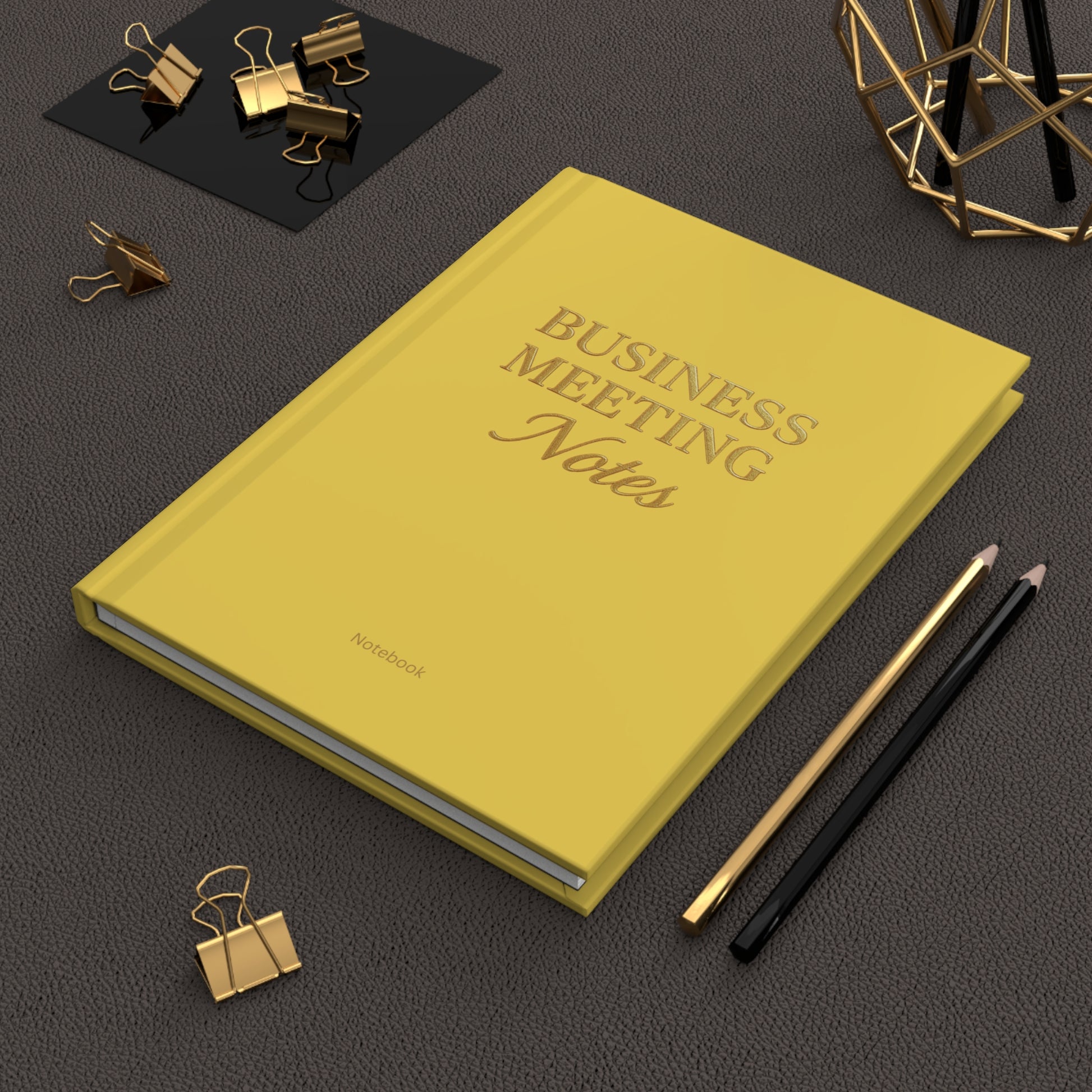 Hardcover Journal Matte Business Meeting Journal Yellow