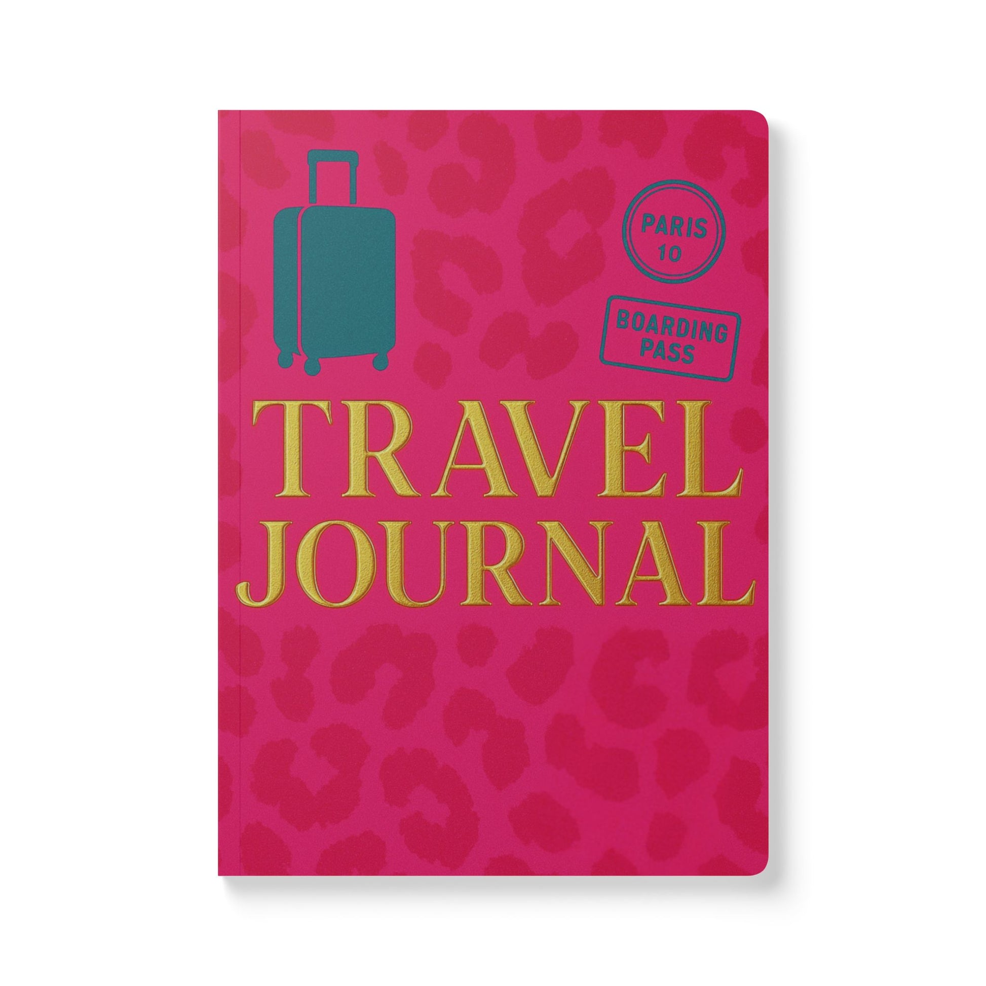 Softcover Journal pink, gold, teal travel journal