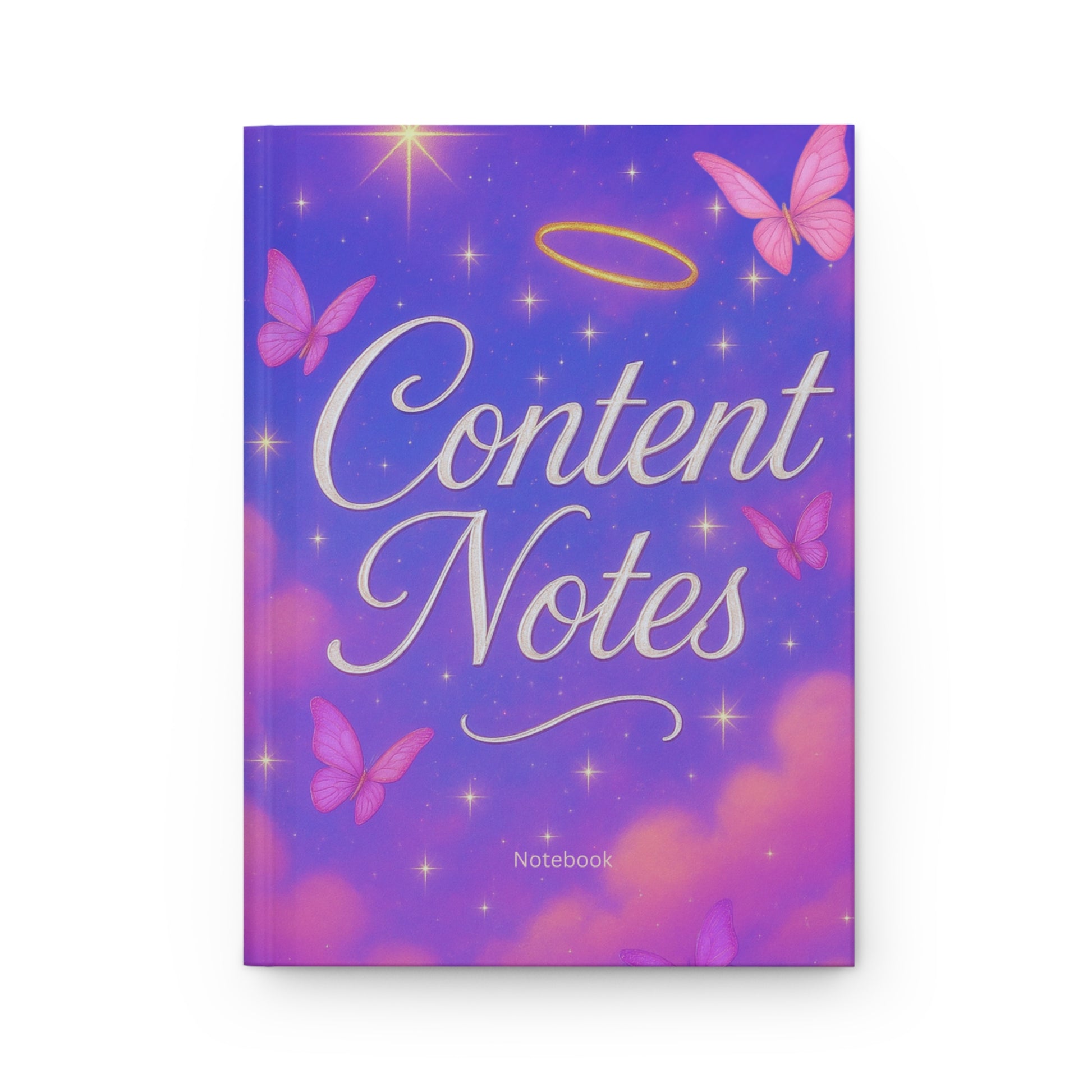 Hardcover Notebook Dark Purple Angel “ Content Notes”