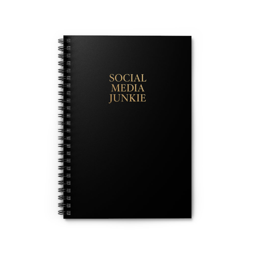 Social Media Junkie Spiral Content Notebook - Perfect for Creatives, Students, Gifts, Journals, and Organization