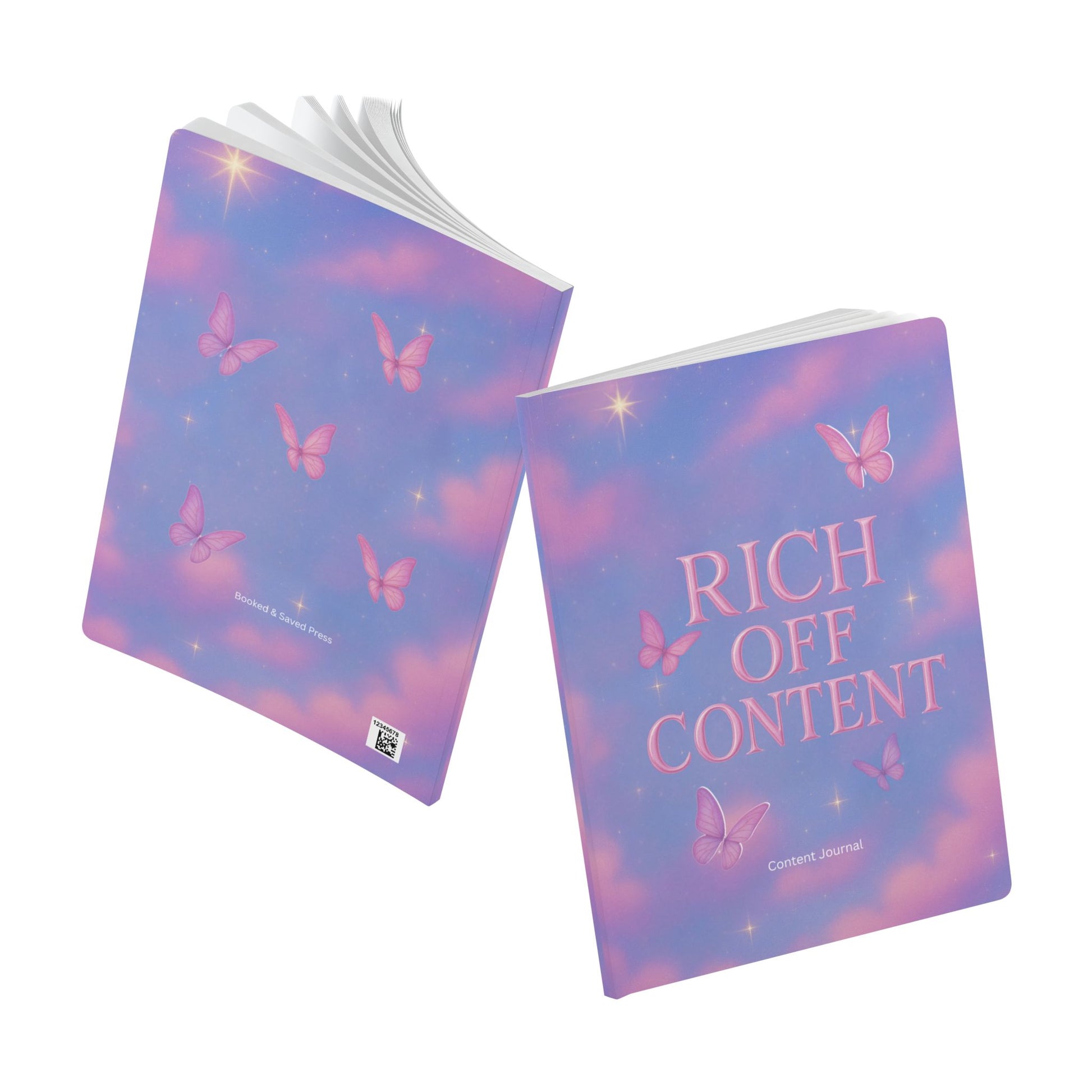 Softcover Journal Pink Clouds “Rich off Content” content journal