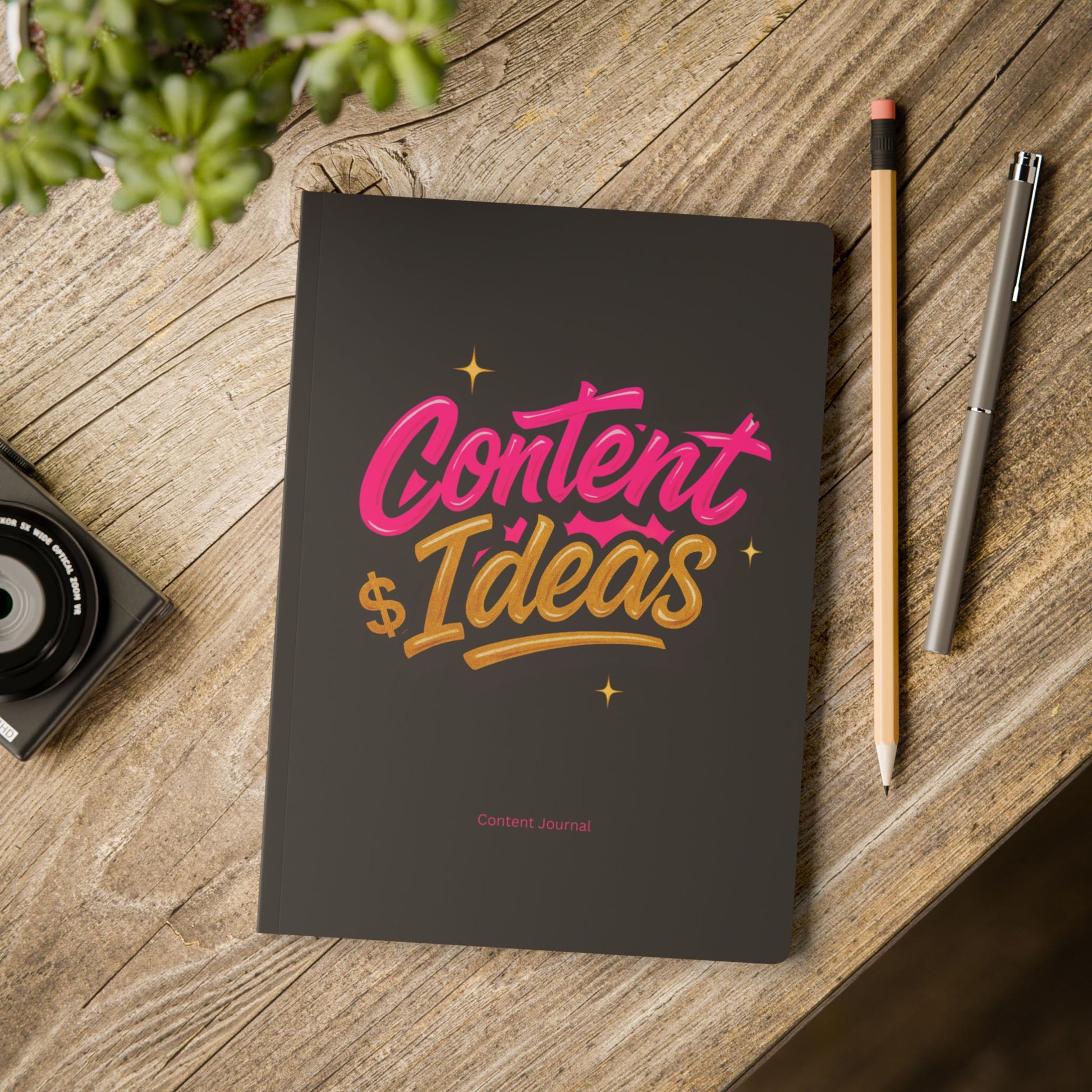 Softcover Journal Black “Content Ideas” Journal