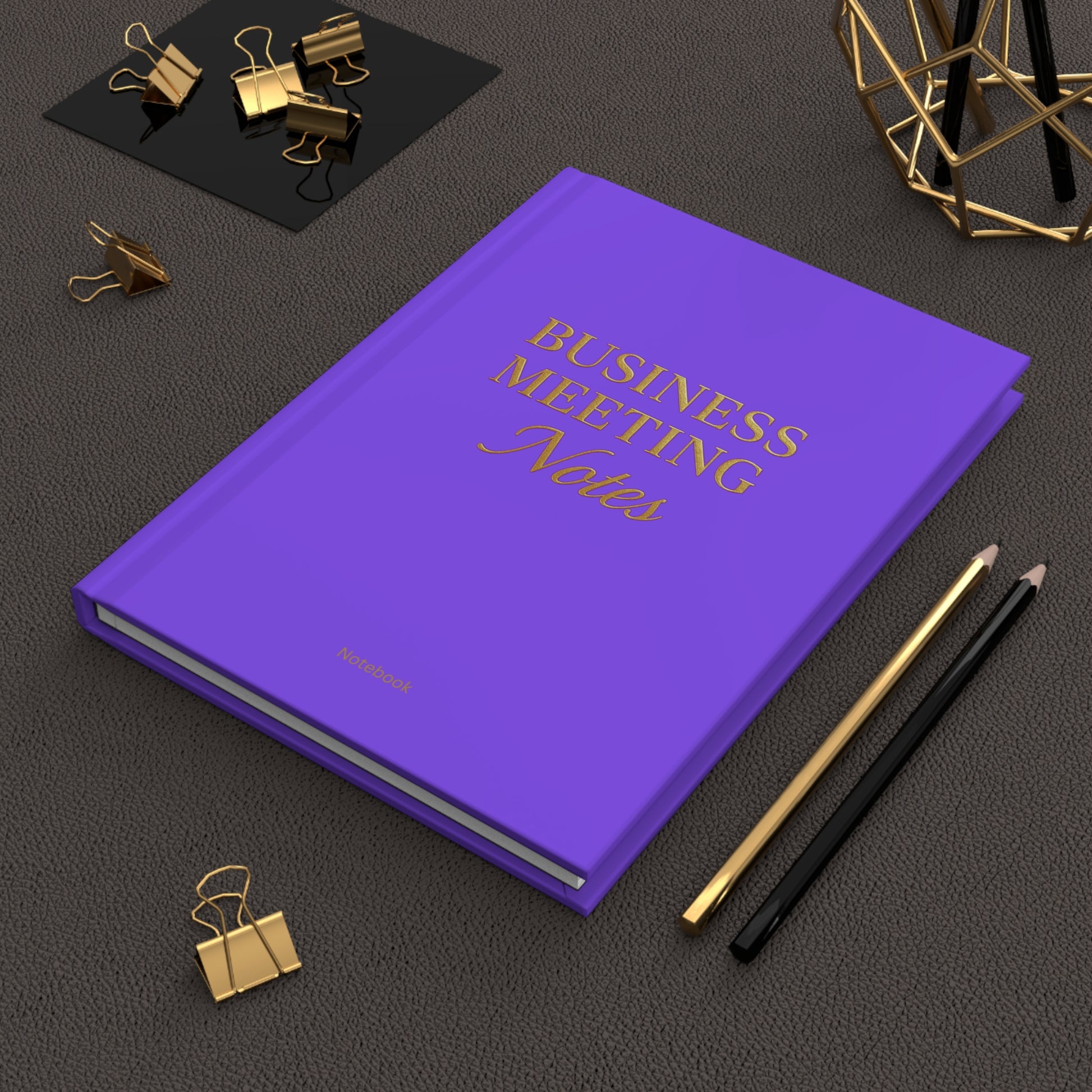 Hardcover Journal Matte Business Meeting Notebook Dark Purple