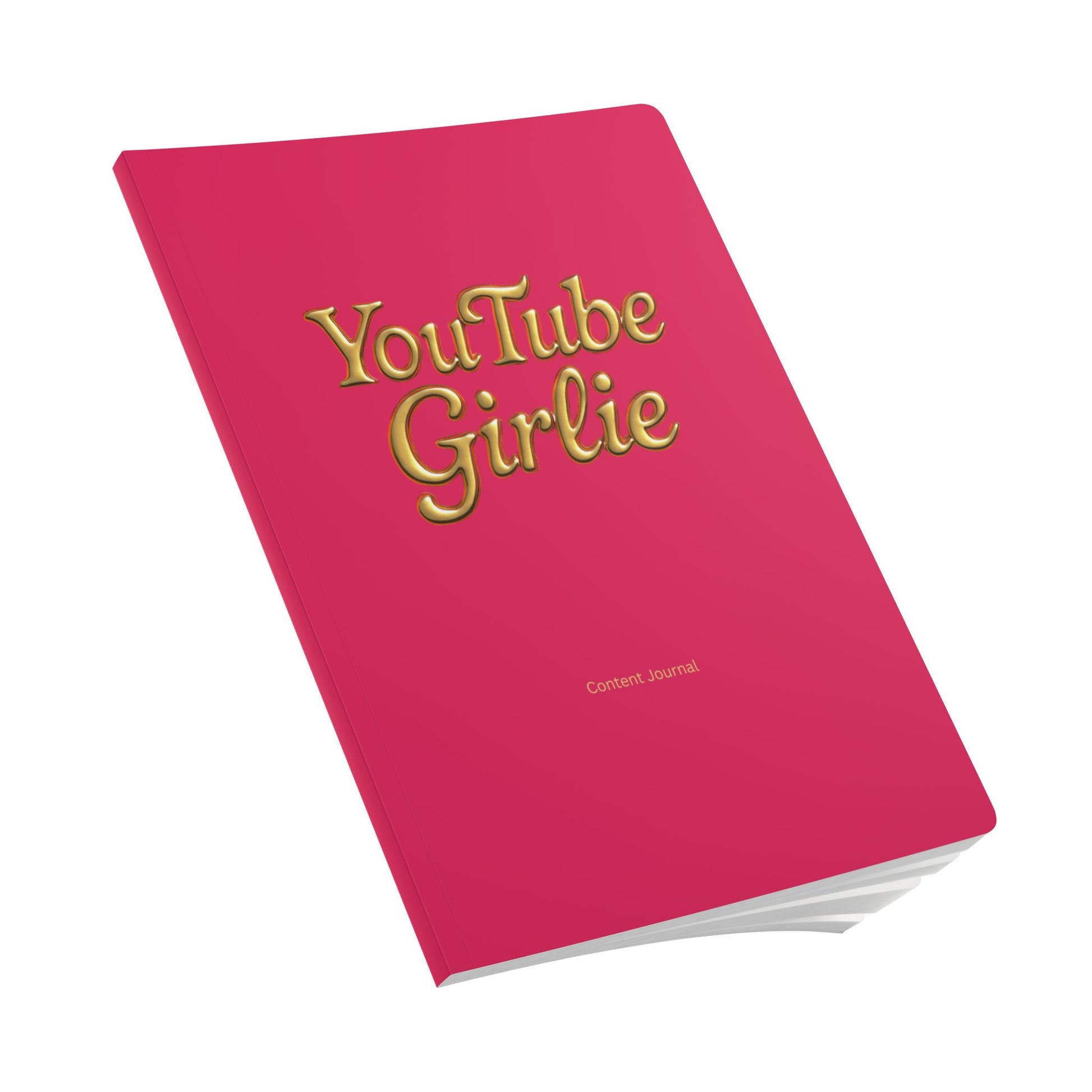 YouTube Girlie Content Journal, Softcover Notebook for Creatives, Daily Planner, Writing Journal, Pink Journal for YouTube Enthusiasts