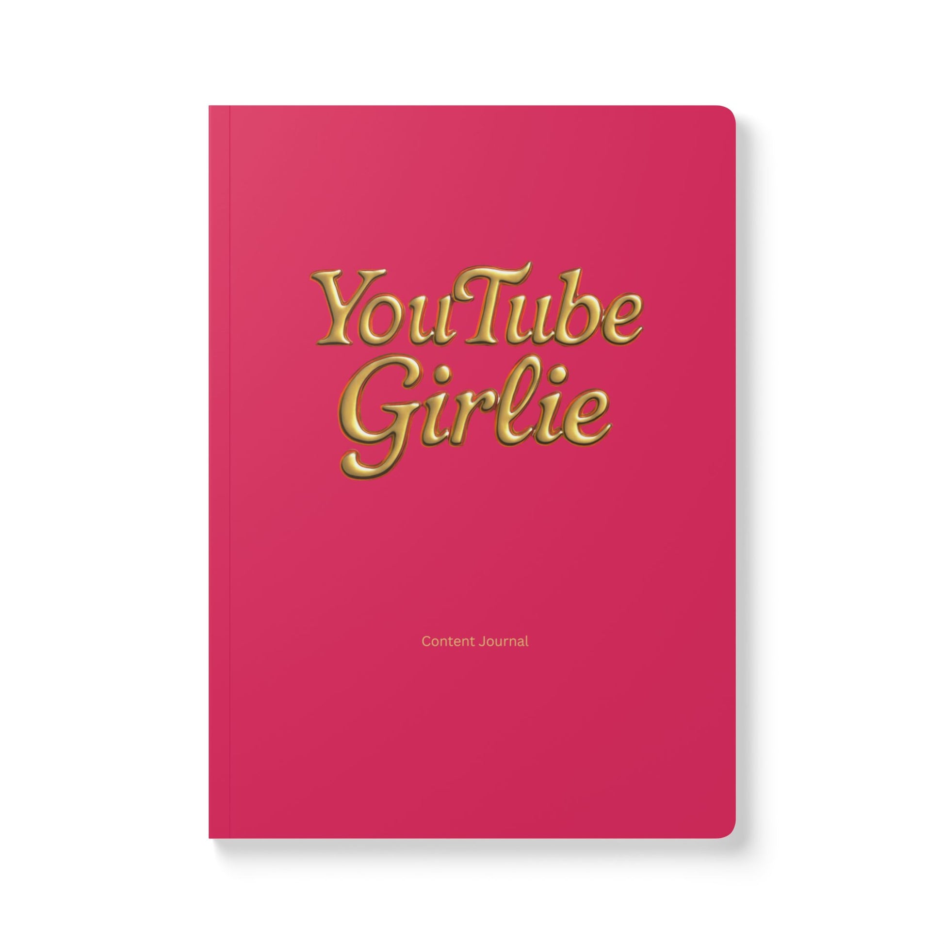 YouTube Girlie Content Journal, Softcover Notebook for Creatives, Daily Planner, Writing Journal, Pink Journal for YouTube Enthusiasts
