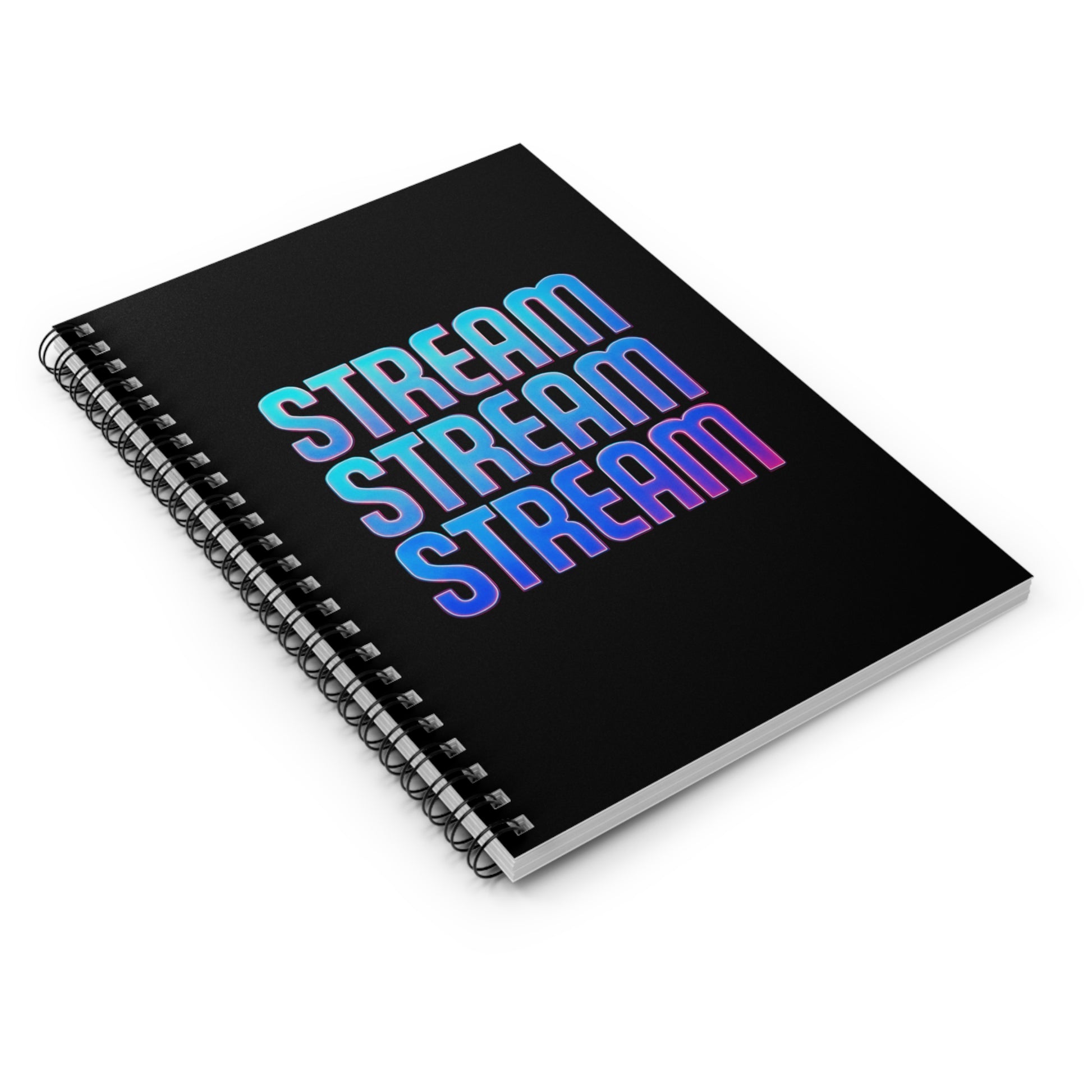 Stylish Spiral Notebook for Streamers, Journal for Ideas, Gift for Creators, Ruled Line Notebook, Unique Stationery, Cool Writing Pad