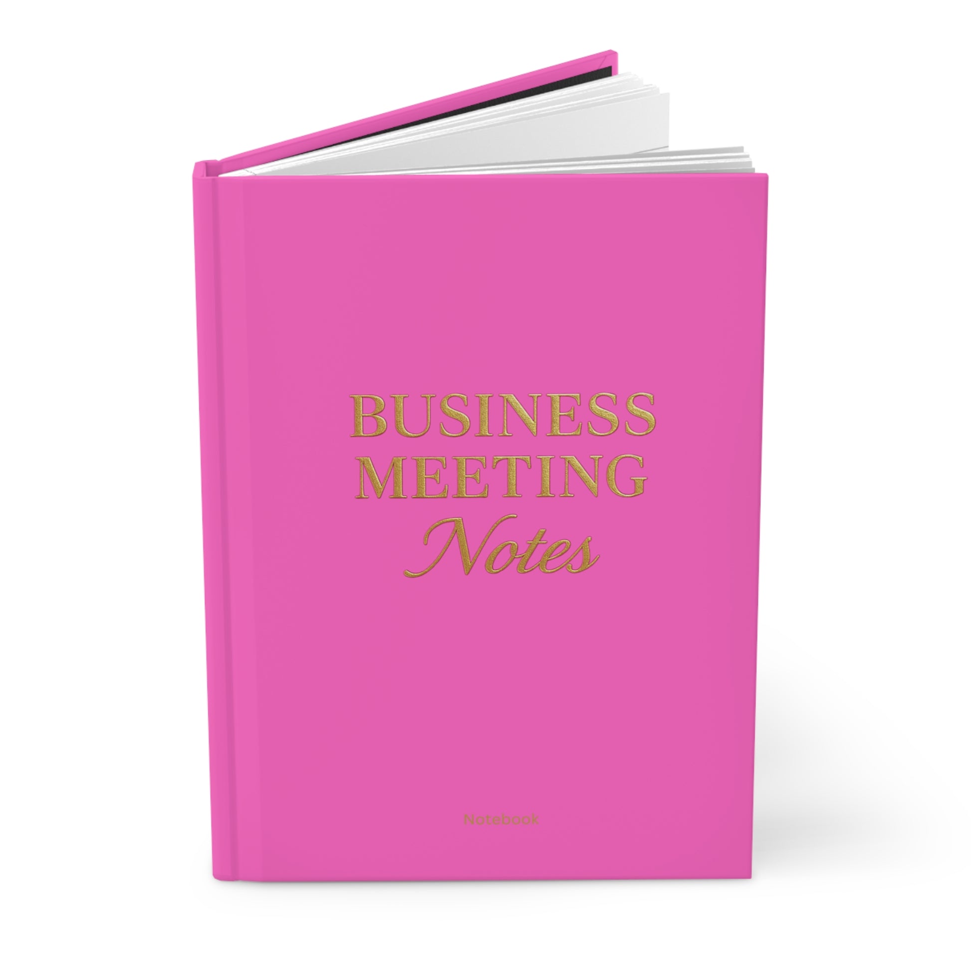 Hardcover Journal Matte Business Meeting Notebook Hot Pink