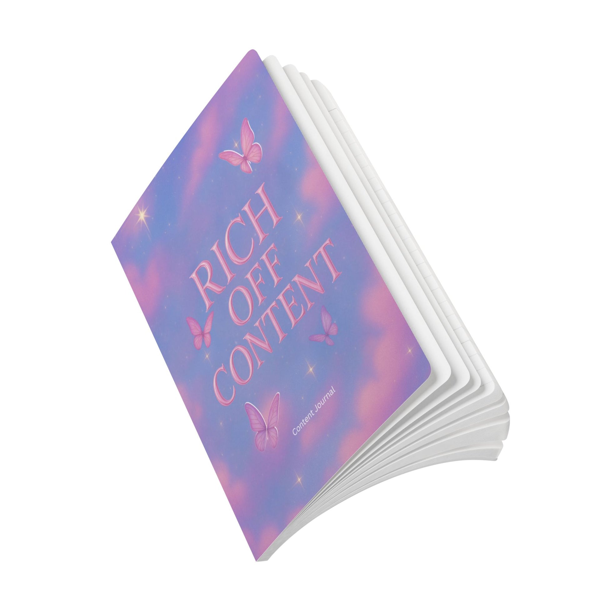 Softcover Journal Pink Clouds “Rich off Content” content journal