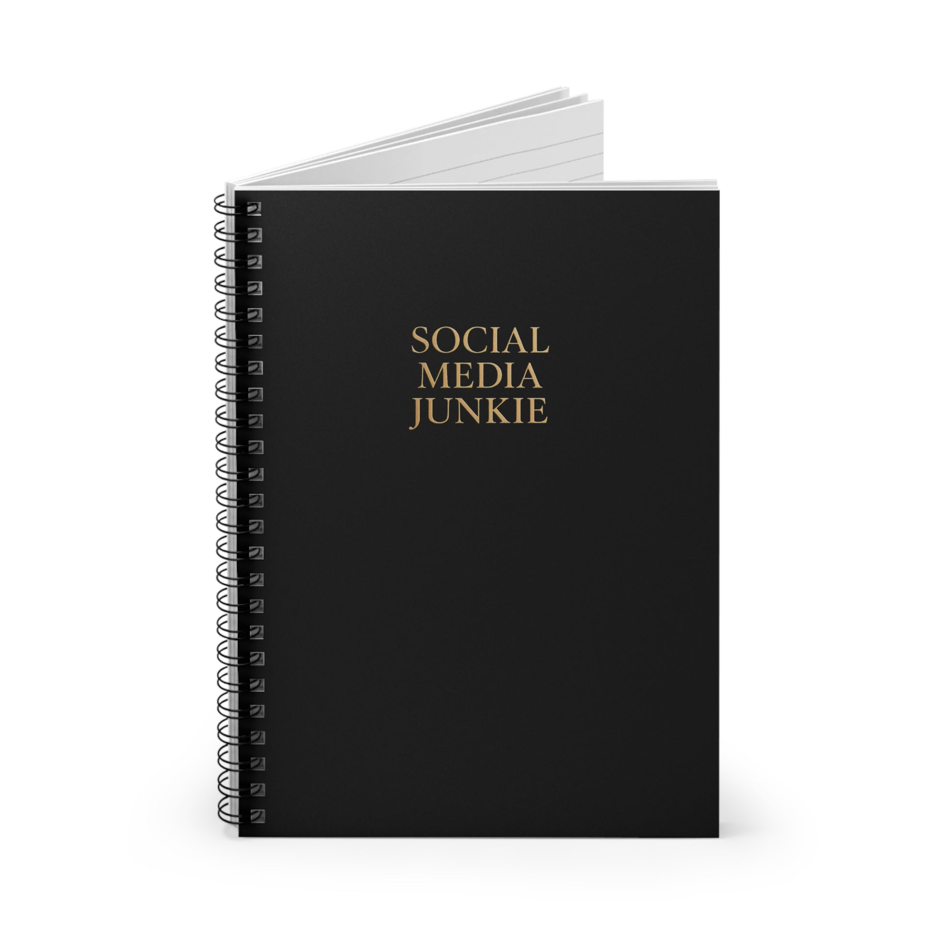 Social Media Junkie Spiral Content Notebook - Perfect for Creatives, Students, Gifts, Journals, and Organization