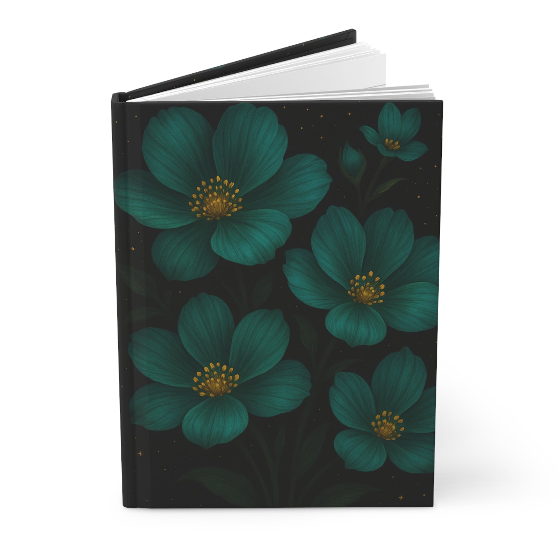 Teal Floral Hardcover Journal - Elegant Writing Notebook, Gift for Her, Daily Planner, Travel Diary, Inspirational Journal