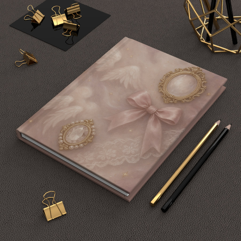 Romantic Vintage Hardcover Journal, Elegant Writing Notebook, Feminine Diary, Gift for Her, Inspirational Journal