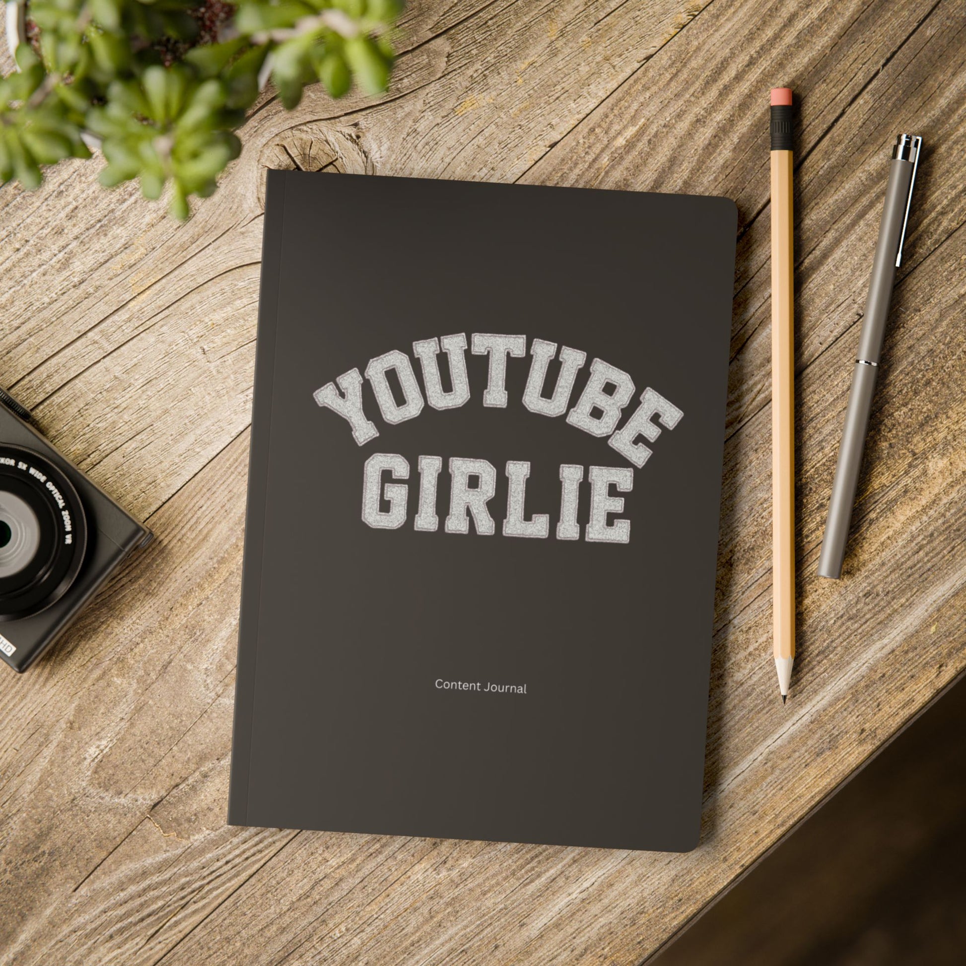 Content Creator Journal - Black Softcover “ YouTube Girlie”