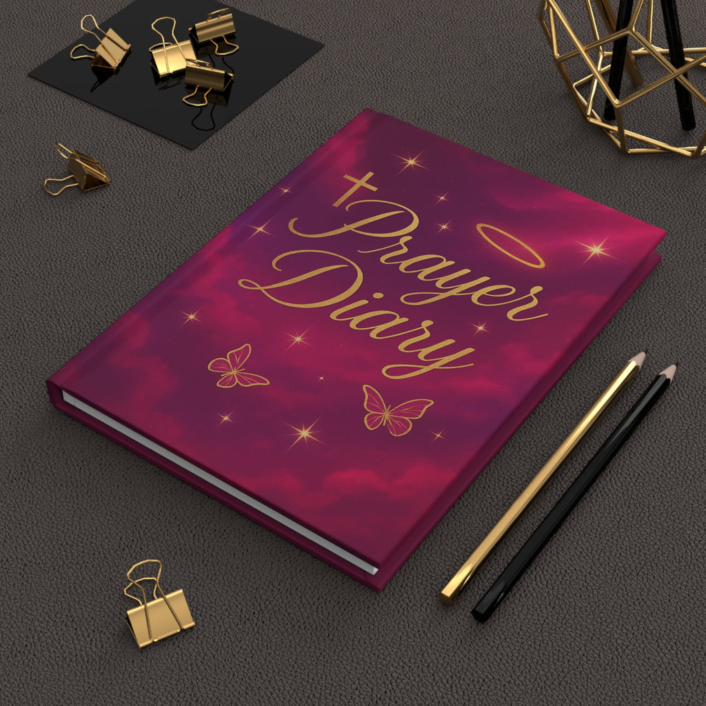 Hardcover Journal Matte burgundy and gold Prayer Diary