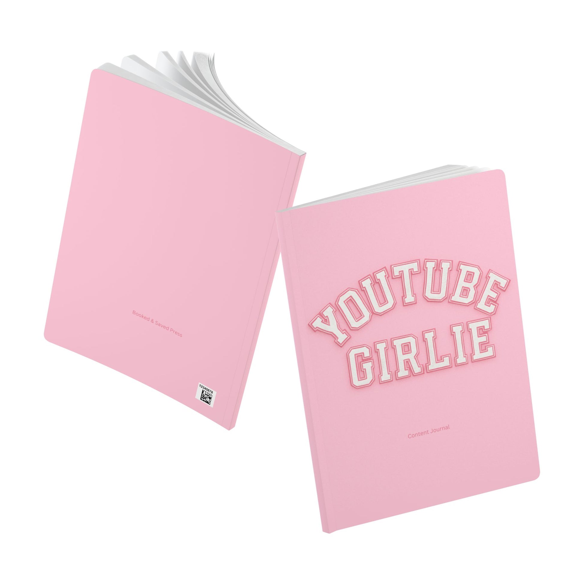 YouTube Girlie Softcover Journal, Cute Pink Notebook, Daily Planner, Gifts for Girls, Aesthetic Writing Journal