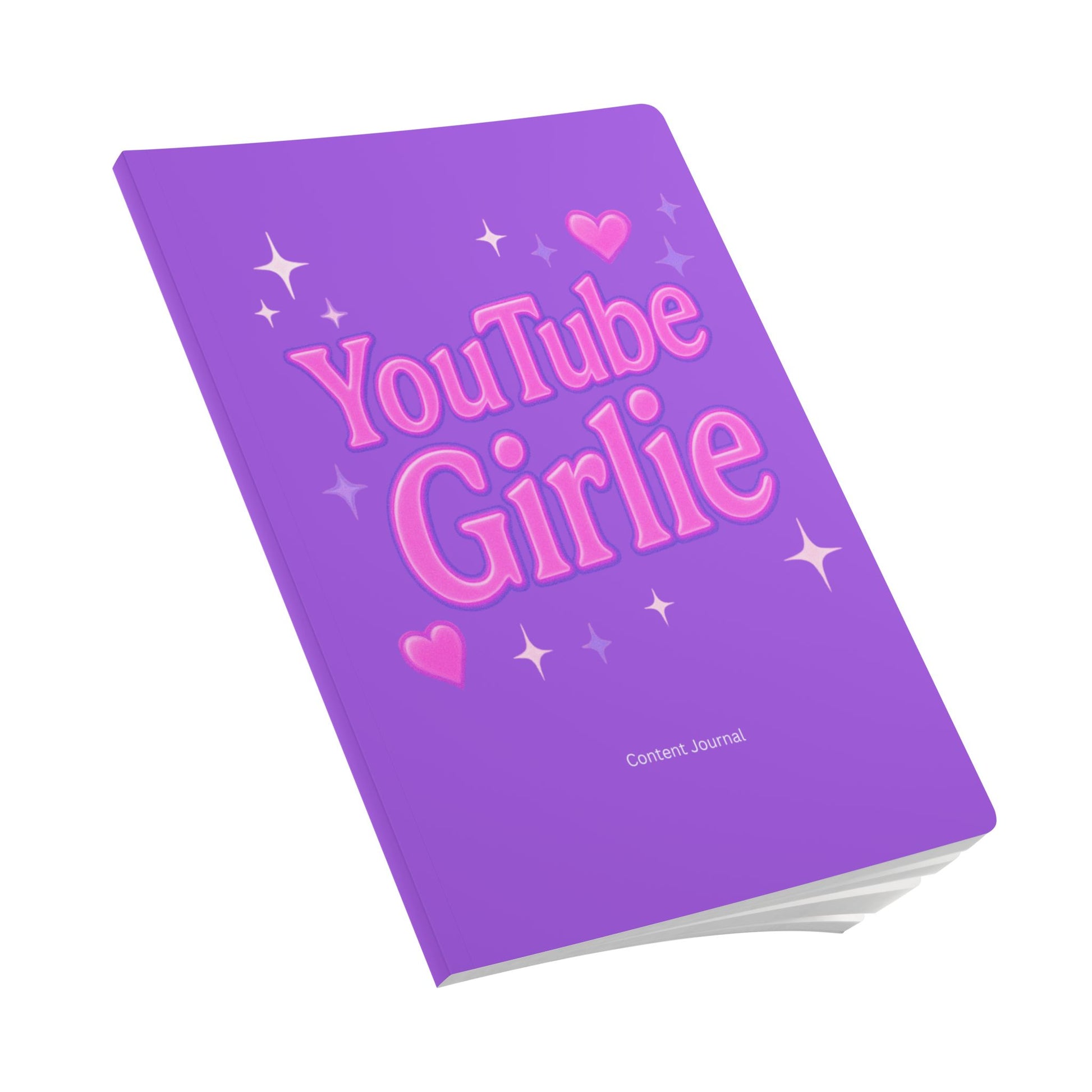 YouTube Girlie Softcover Journal - Perfect for Content Creators, Dream Journal, Gift for YouTubers, Stylish Note-taking, Purple Journal