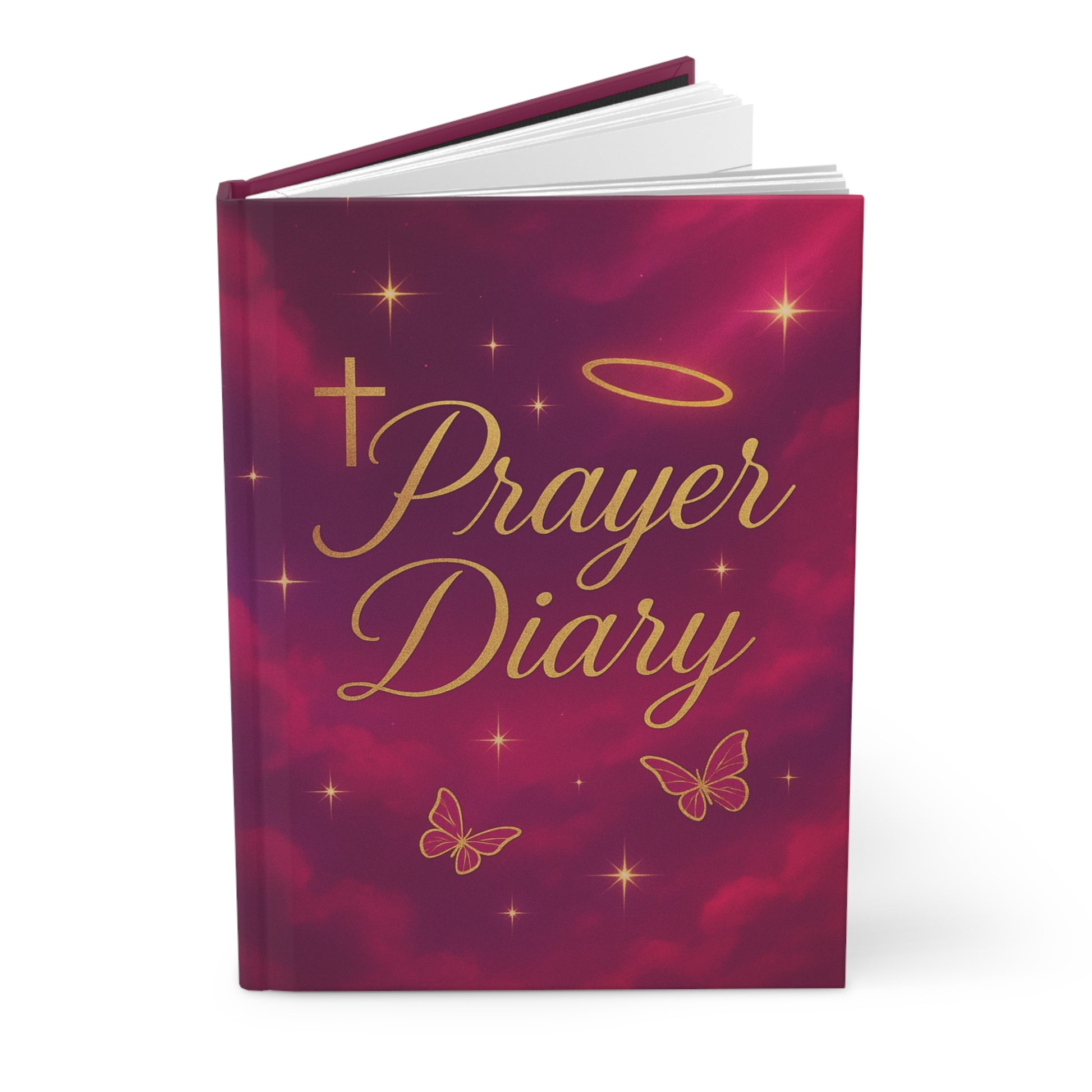 Hardcover Journal Matte burgundy and gold Prayer Diary