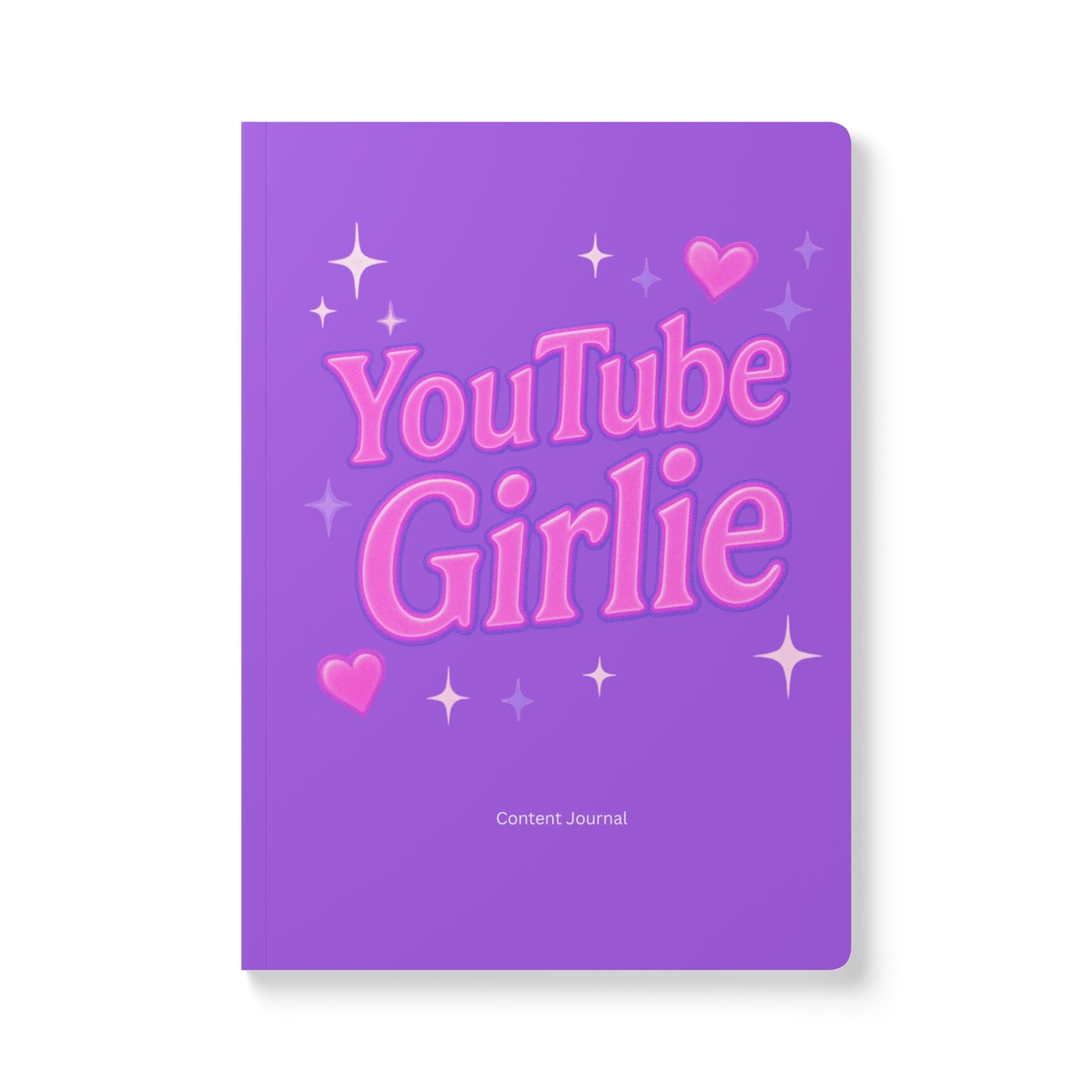 YouTube Girlie Softcover Journal - Perfect for Content Creators, Dream Journal, Gift for YouTubers, Stylish Note-taking, Purple Journal