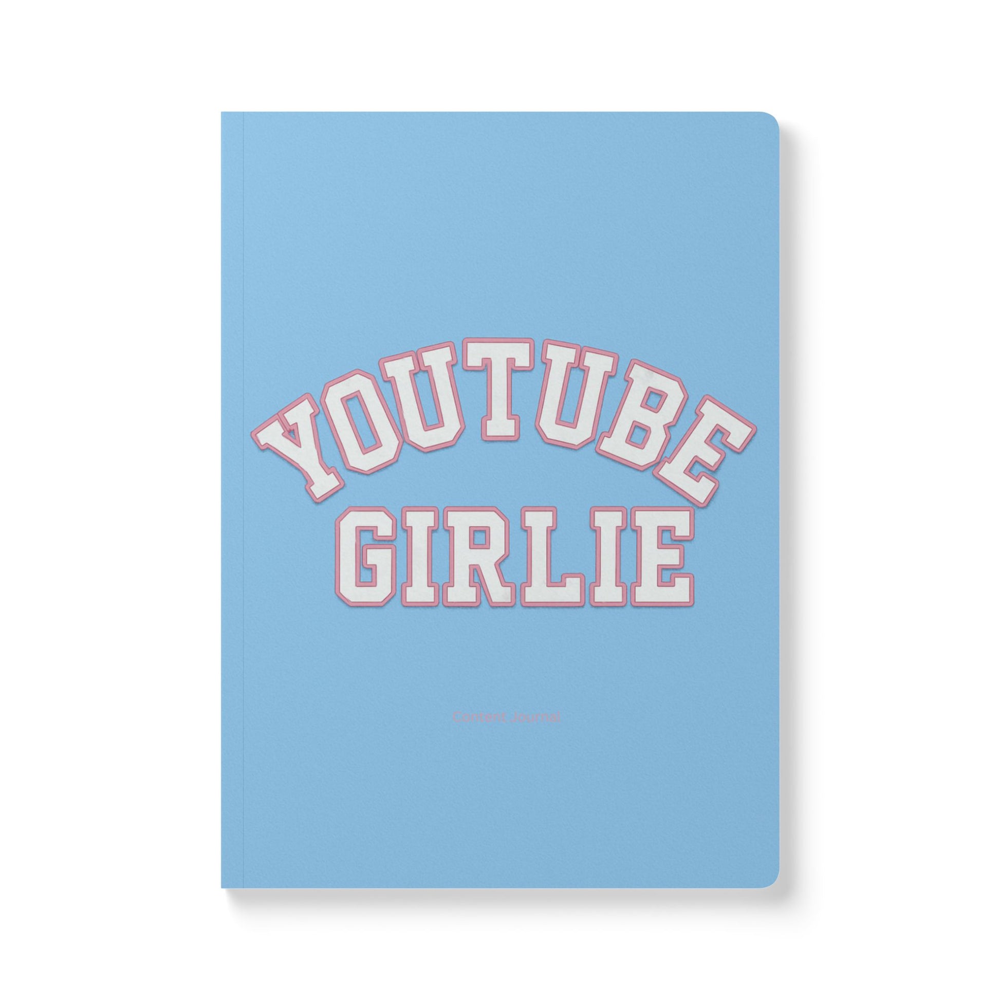 YouTube Girlie Softcover Journal, Personalized Notebook, Cute Journal for Content Creators, Gift for Students, Trendy Stationery