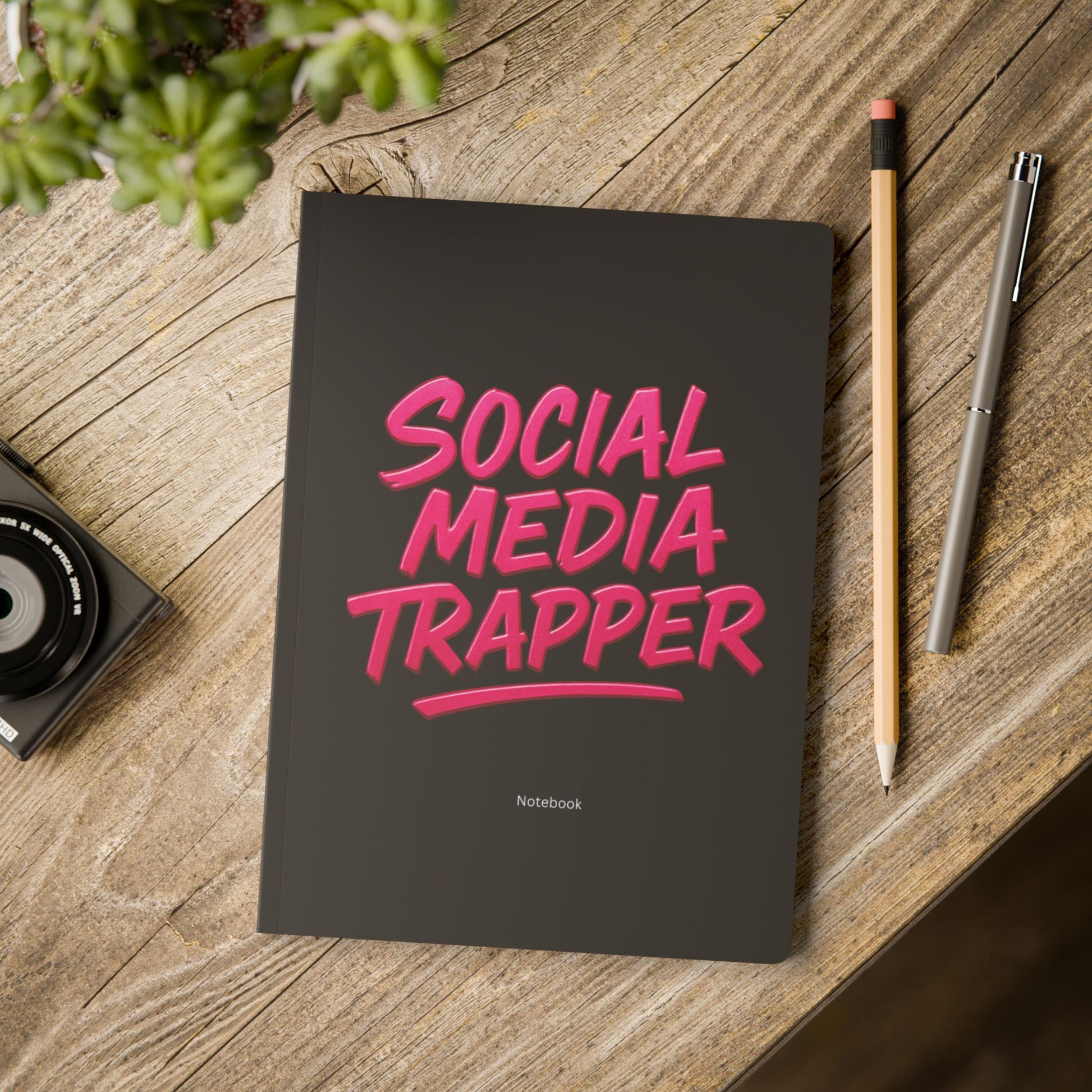 Softcover Journal Black “Social Media Trapper” Content Journal