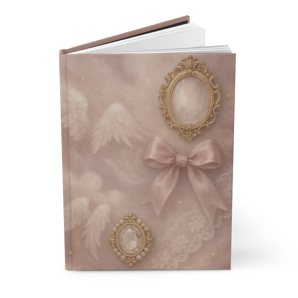 Romantic Vintage Hardcover Journal, Elegant Writing Notebook, Feminine Diary, Gift for Her, Inspirational Journal