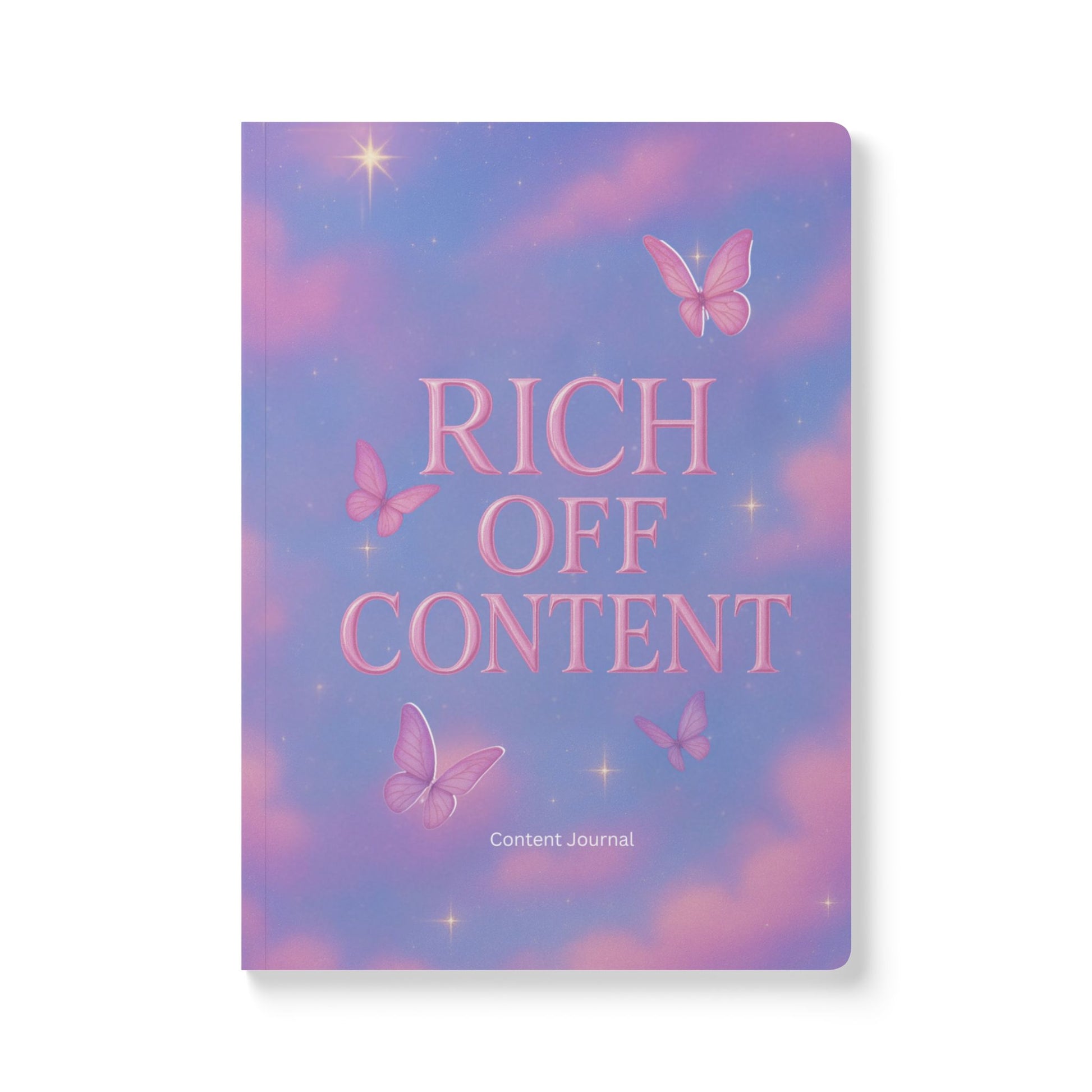 Softcover Journal Pink Clouds “Rich off Content” content journal