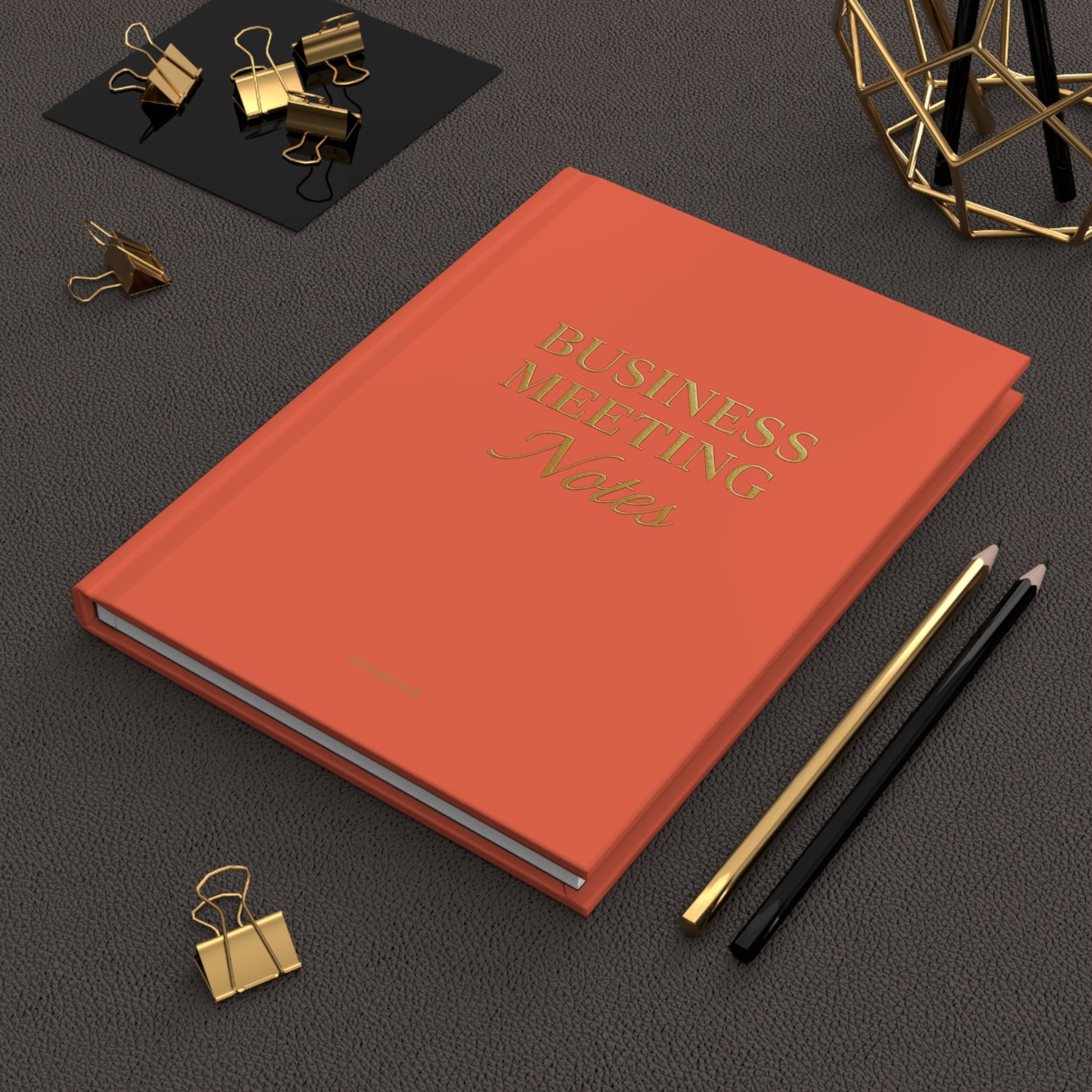 Hardcover Journal Matte Business Meeting Notebook Orange